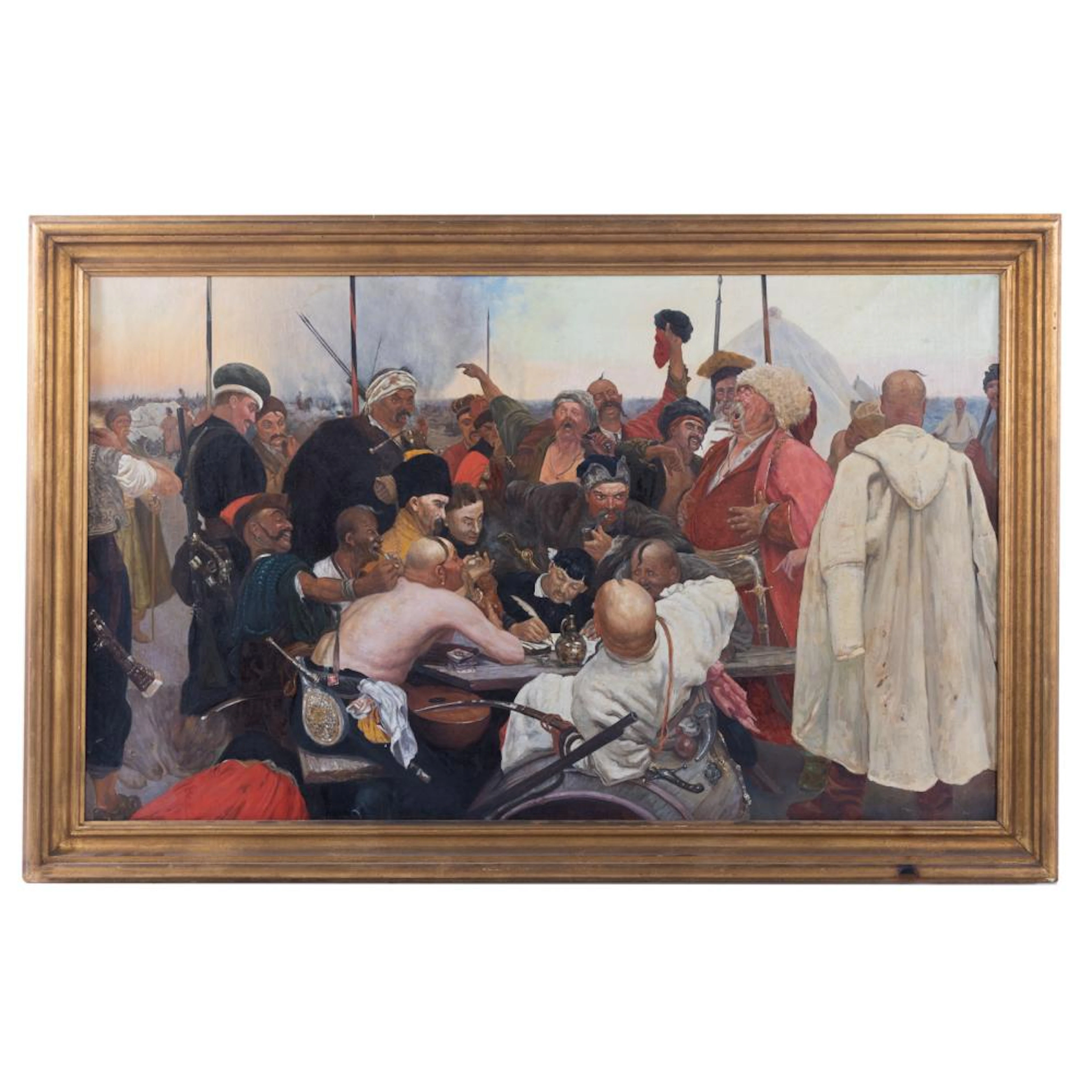 After I. Repin. "Zaporozhtsy Reply to the Sultan," oil