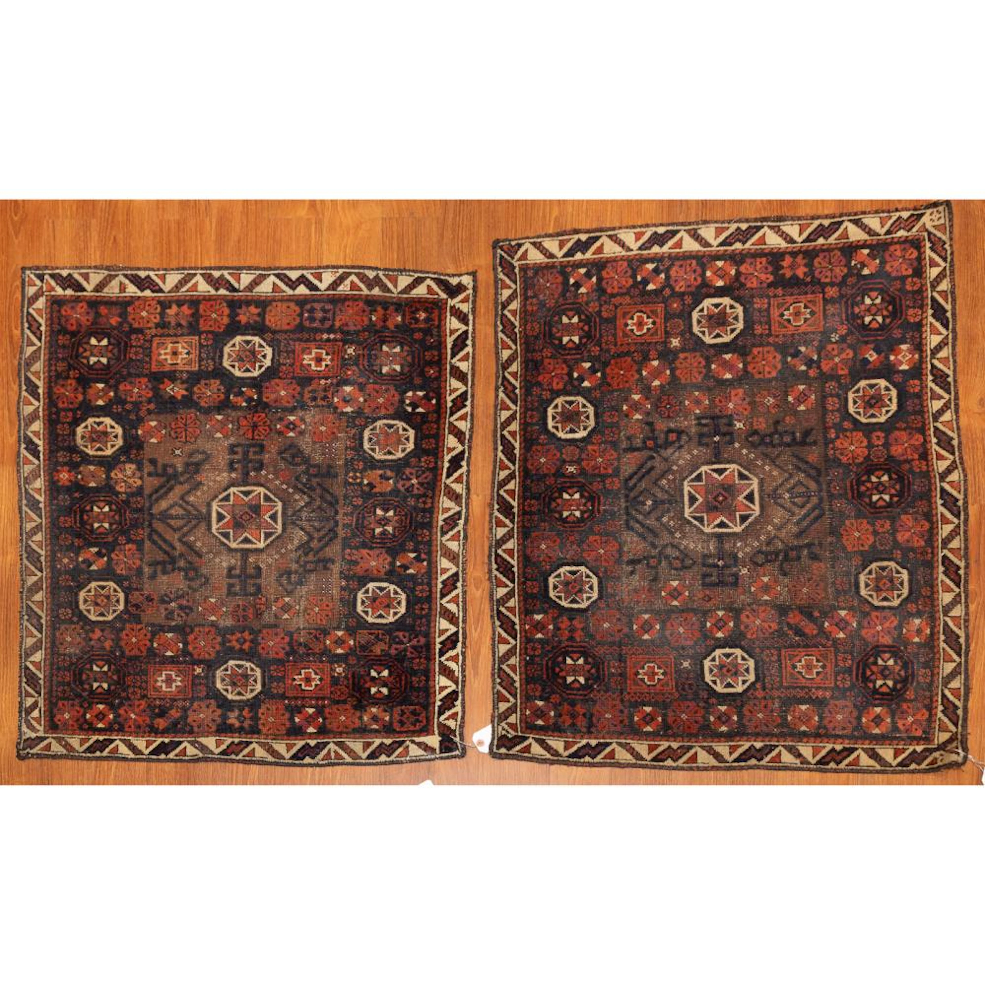 Pair Semi-Antique Belouch Tribal Rugs, 2.7 x 3.2