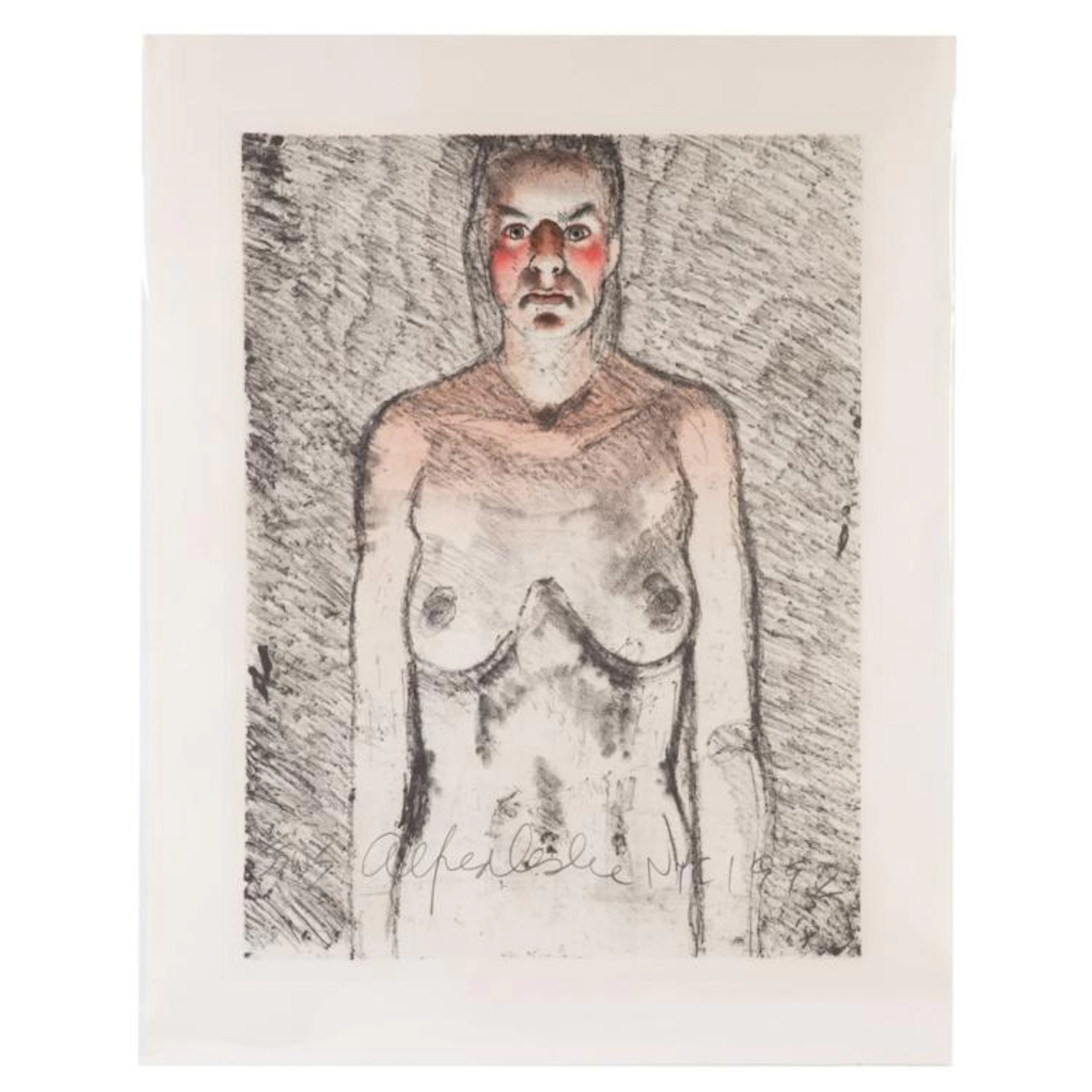 Alfred Leslie. Female Nude, color lithograph