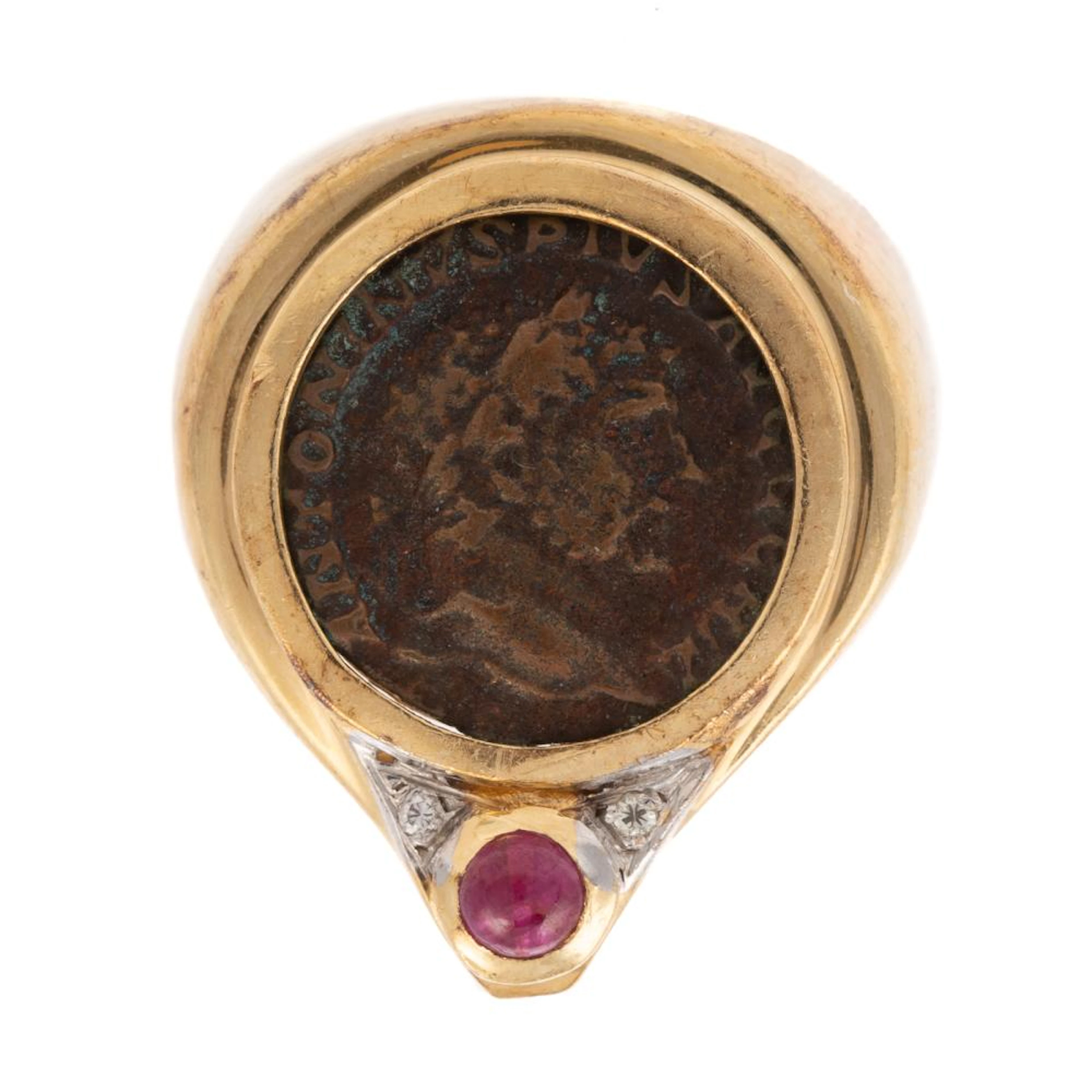 An Ancient Roman-Style Coin Ring in 14K