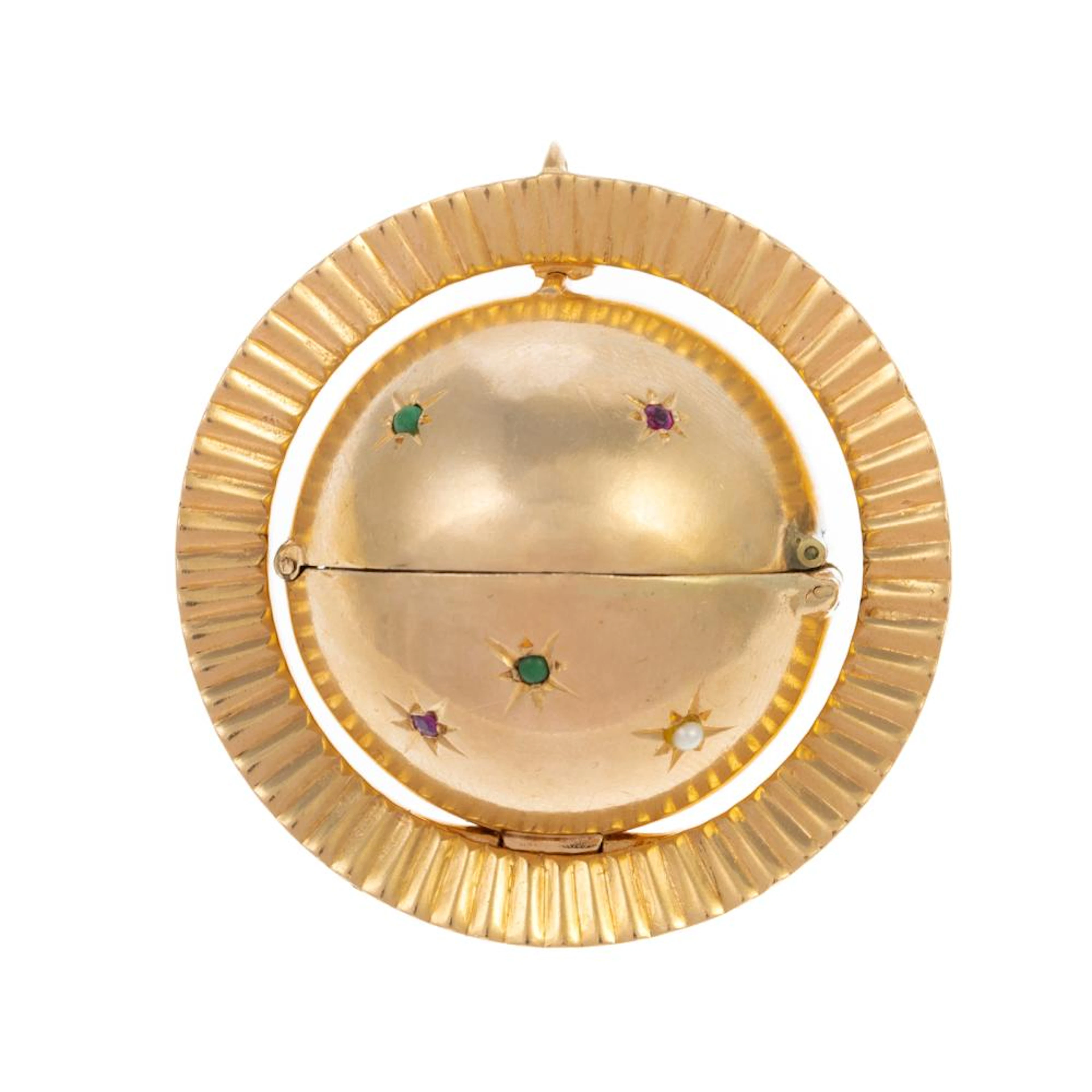 A Celestial Gemstone Locket in 14K