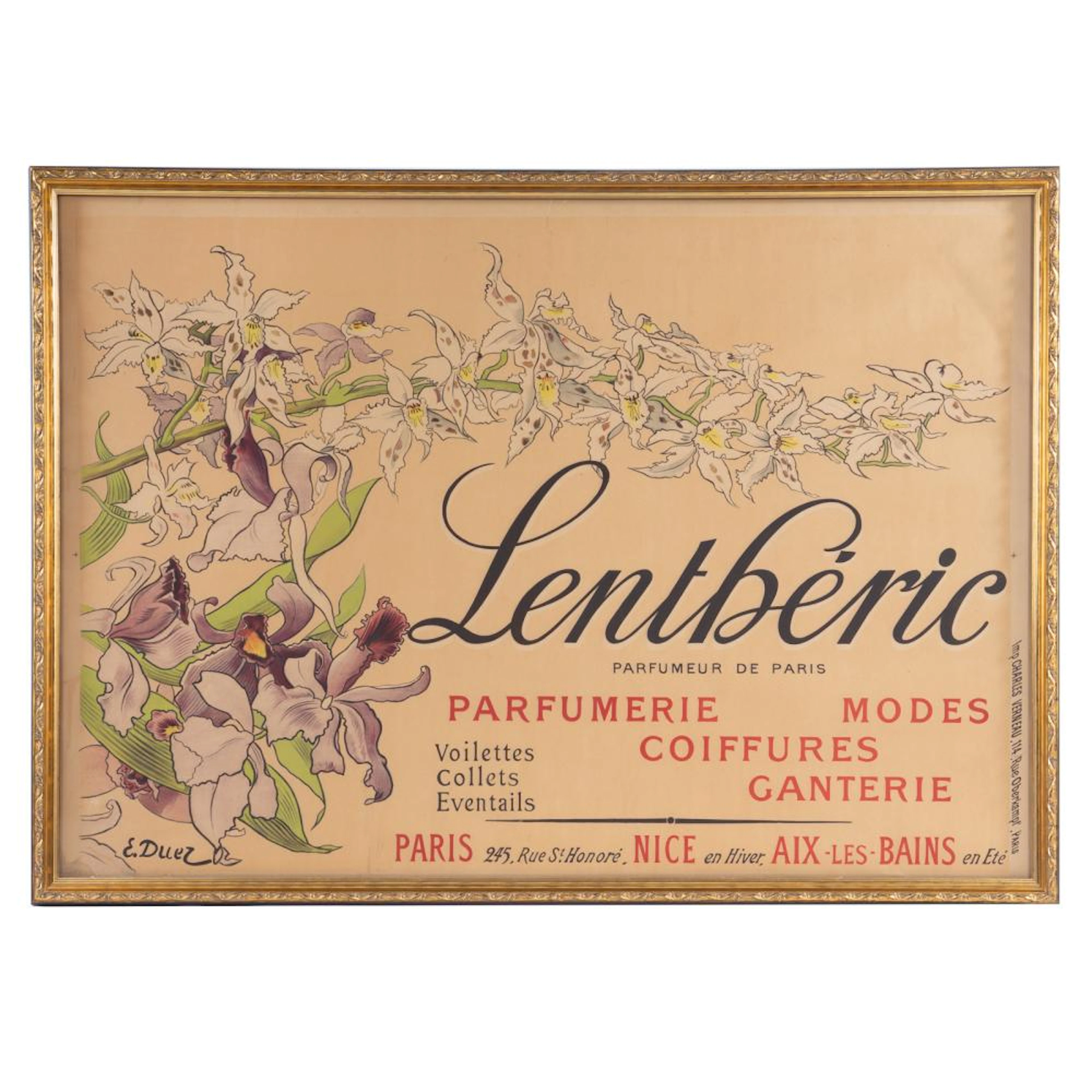 Ernest Ange Duez. "Lentheric, Paris," lithograph