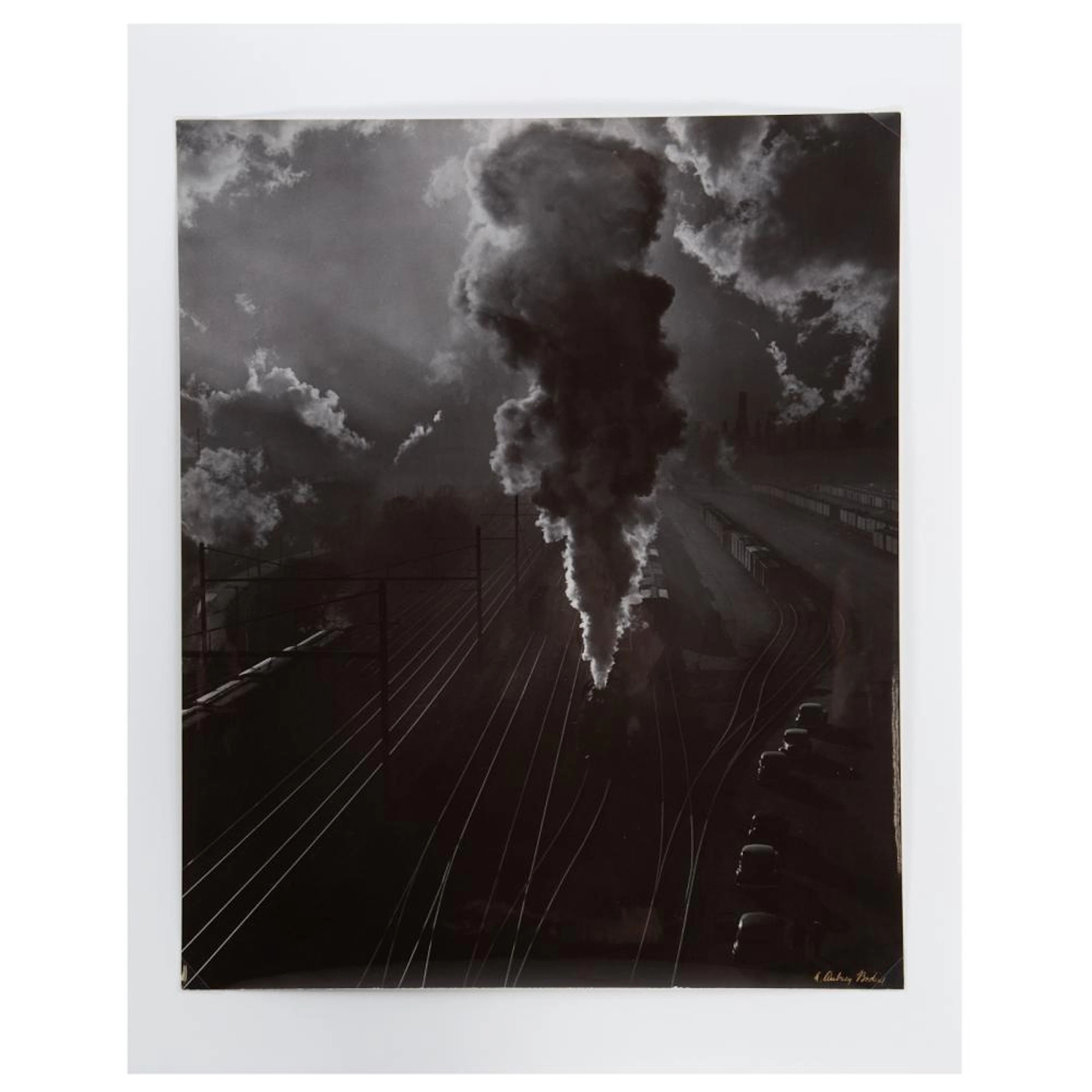 A. Aubrey Bodine. "Pennsylvania Train Yard," photograph