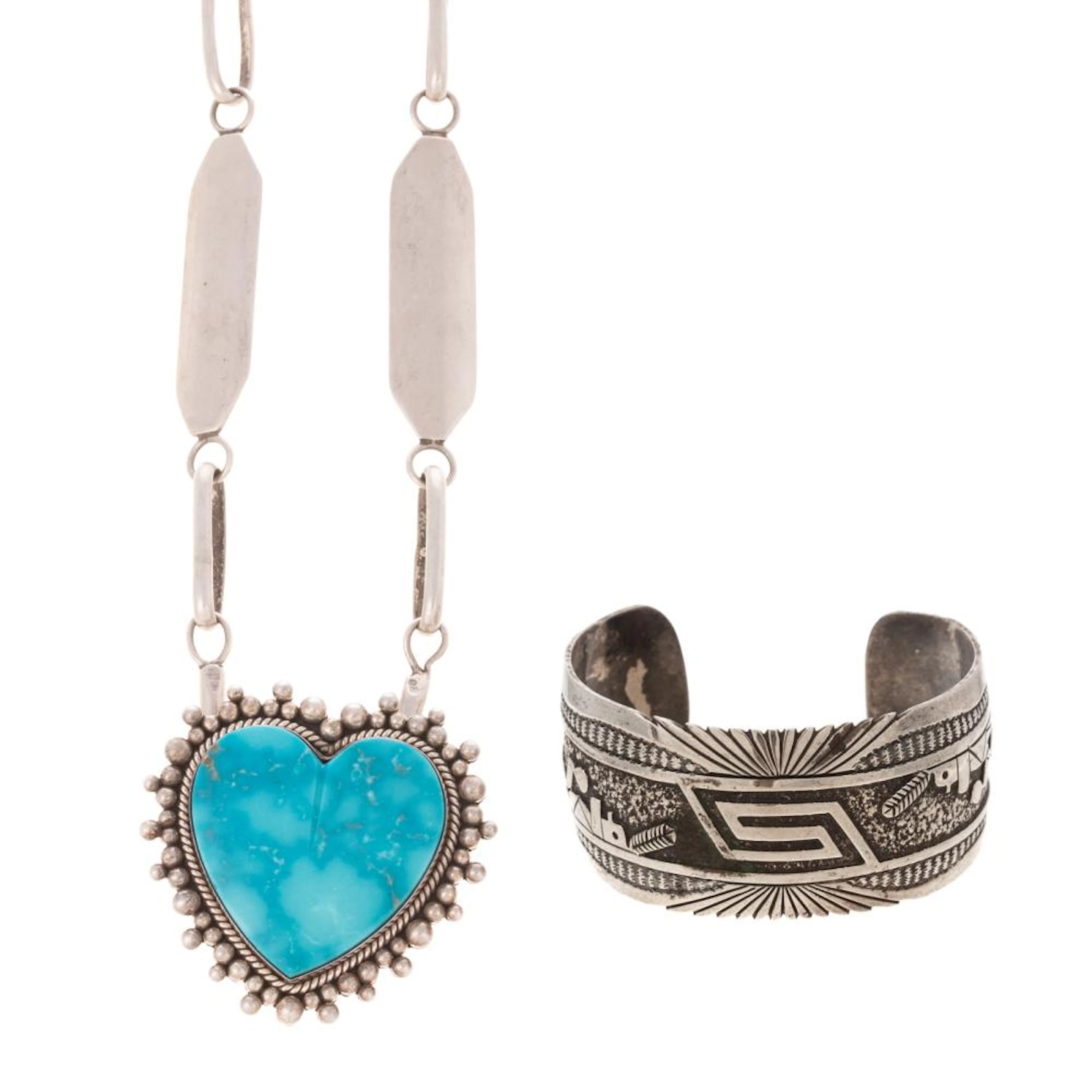 Two Sterling Native American Pieces of Jewelry