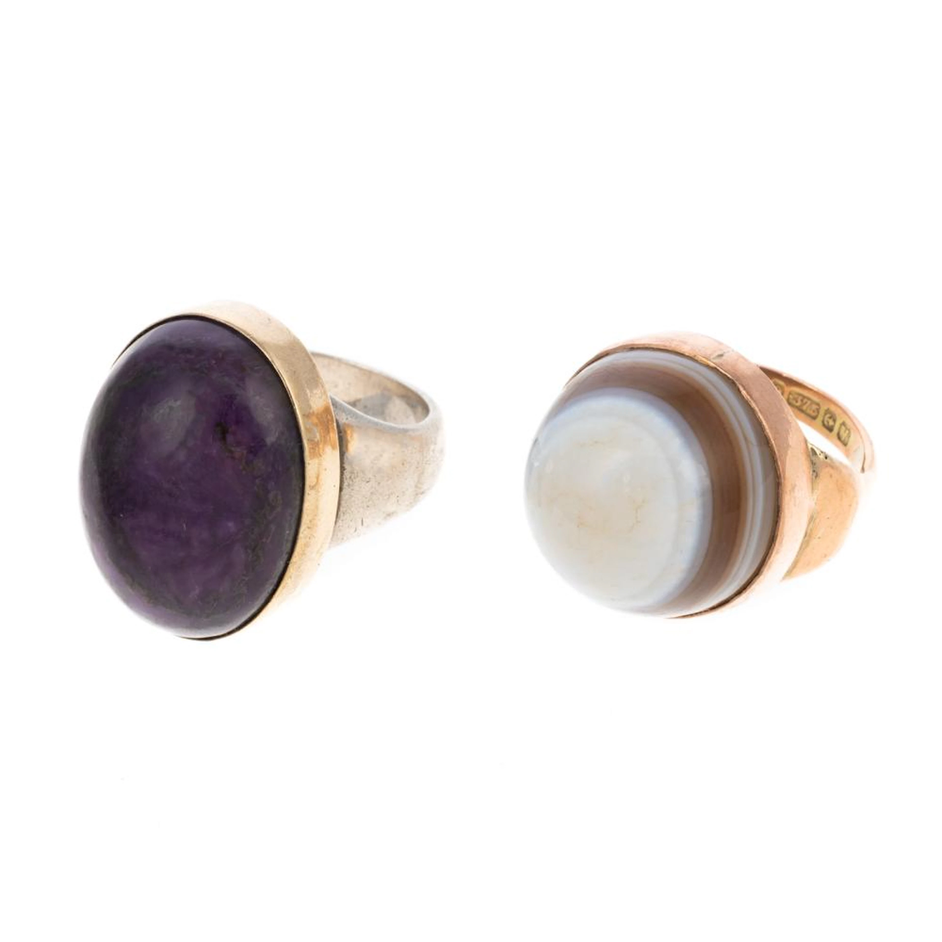 A Sugilite & Bulls Eye Agate Ring