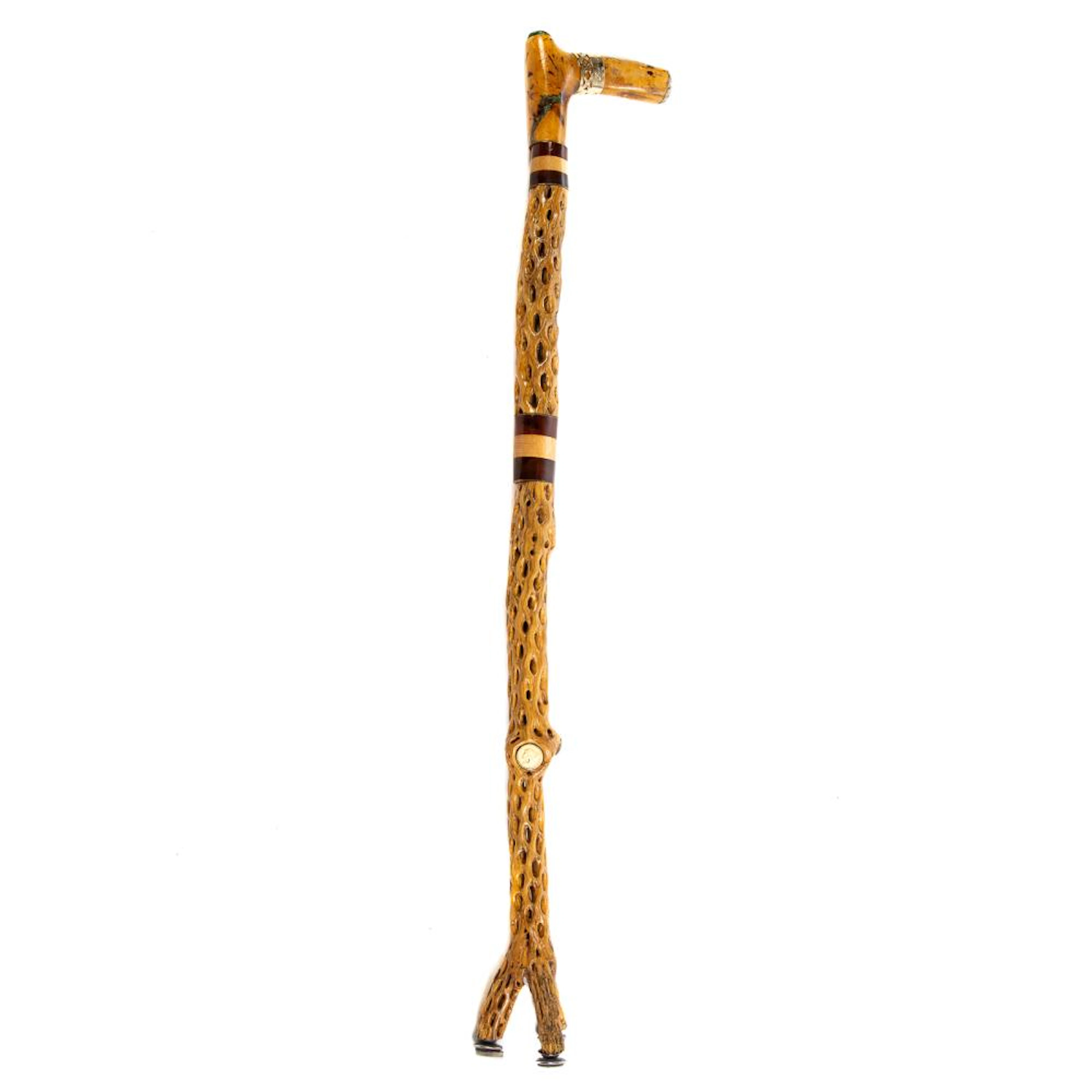 Acacia Wood Cane Having 1913 Inset U.S. Gold Coi
