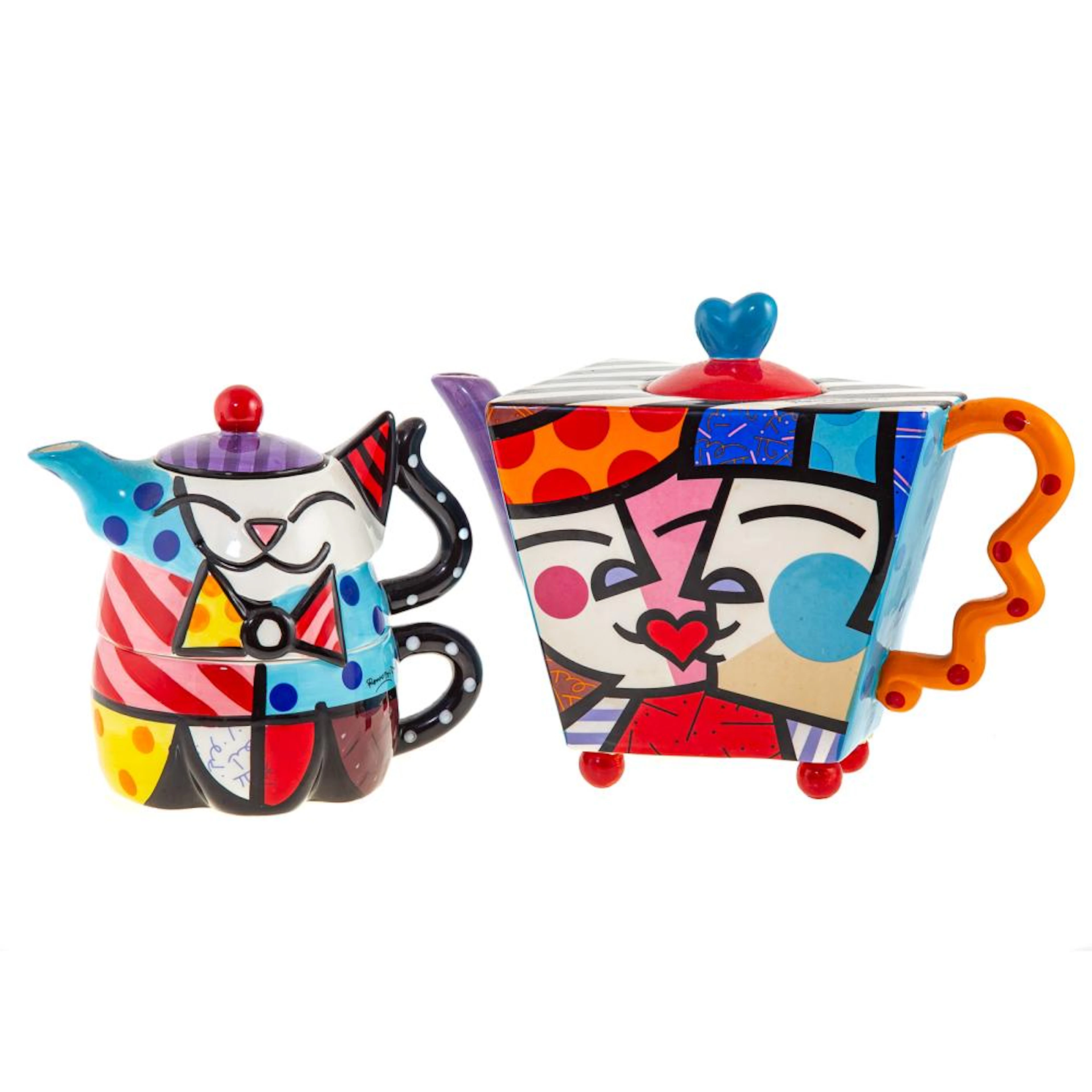 Romero Britto. Two Ceramic Teapots