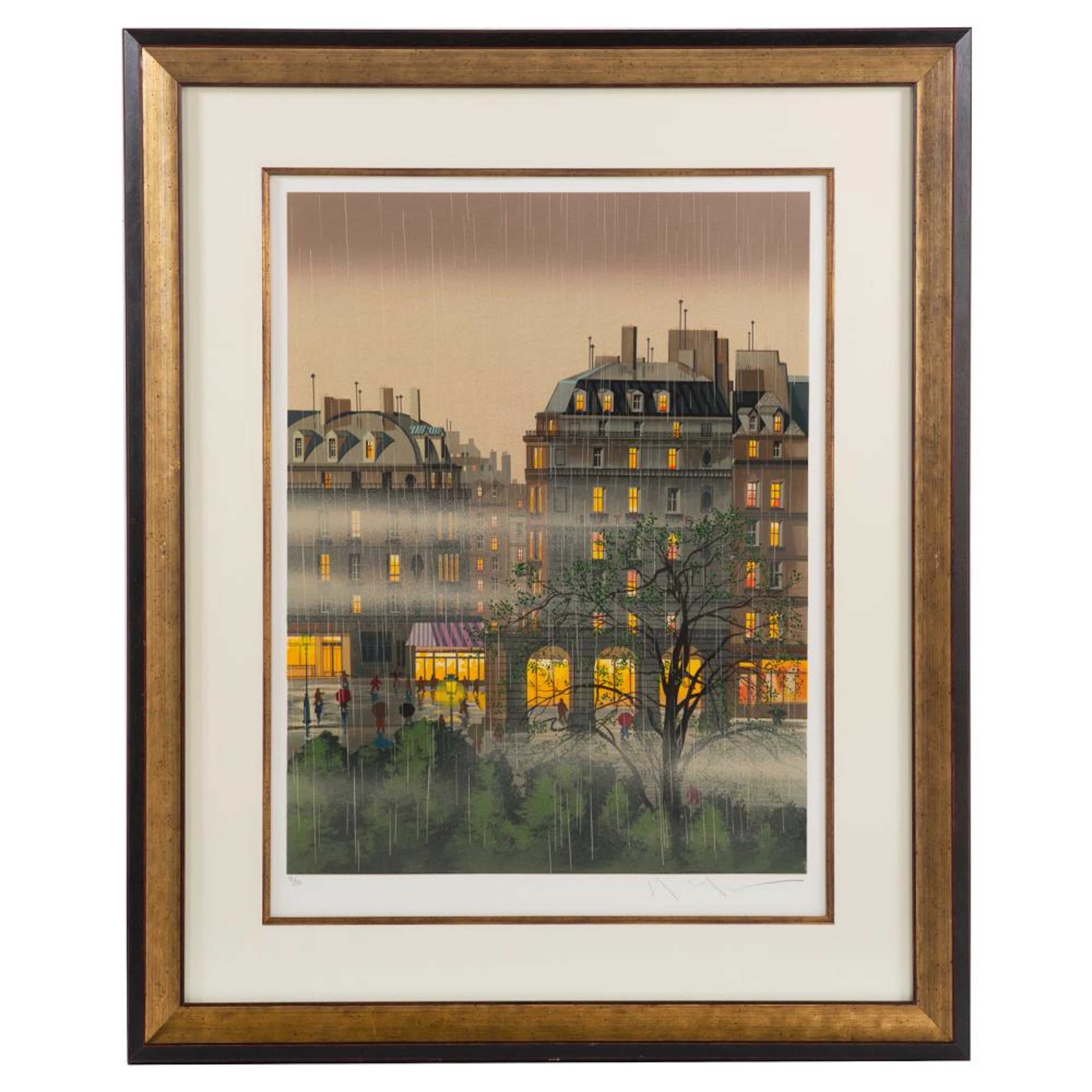 Hiro Yamagata. "Raindrops," serigraph
