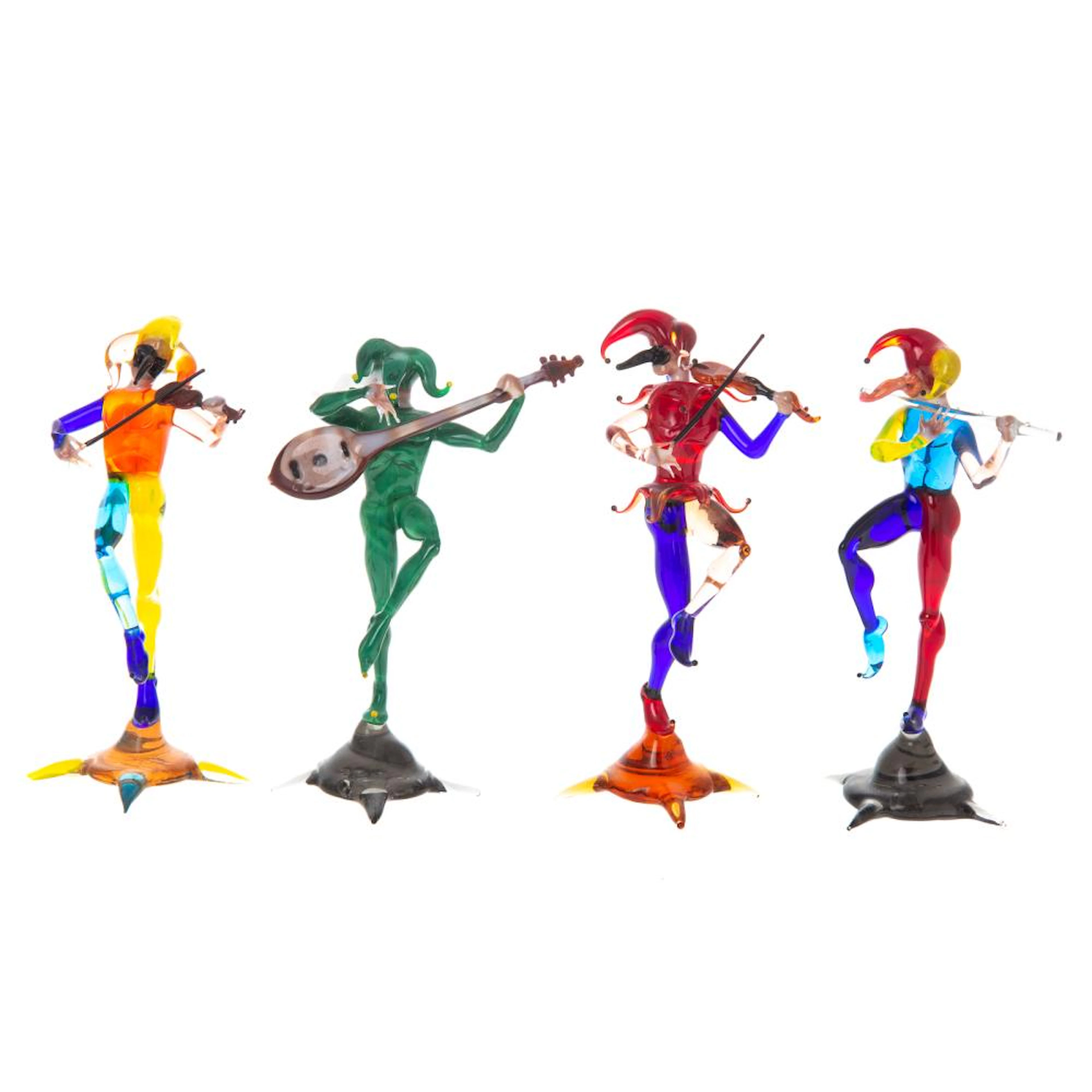 Lucio Bubacco. Four Glass Carnival Musicians