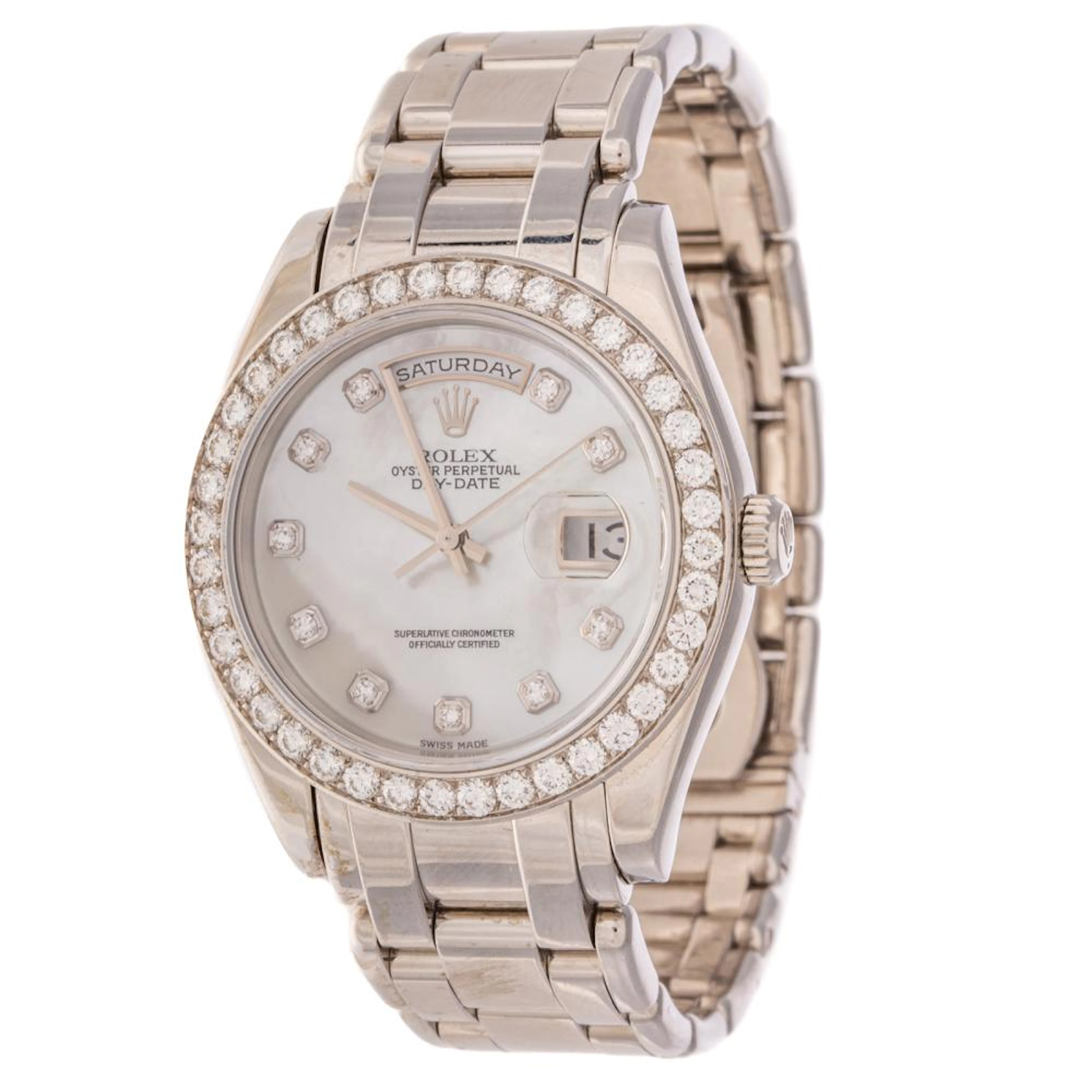 A Rolex Pearlmaster Day-Date Watch in Platinum