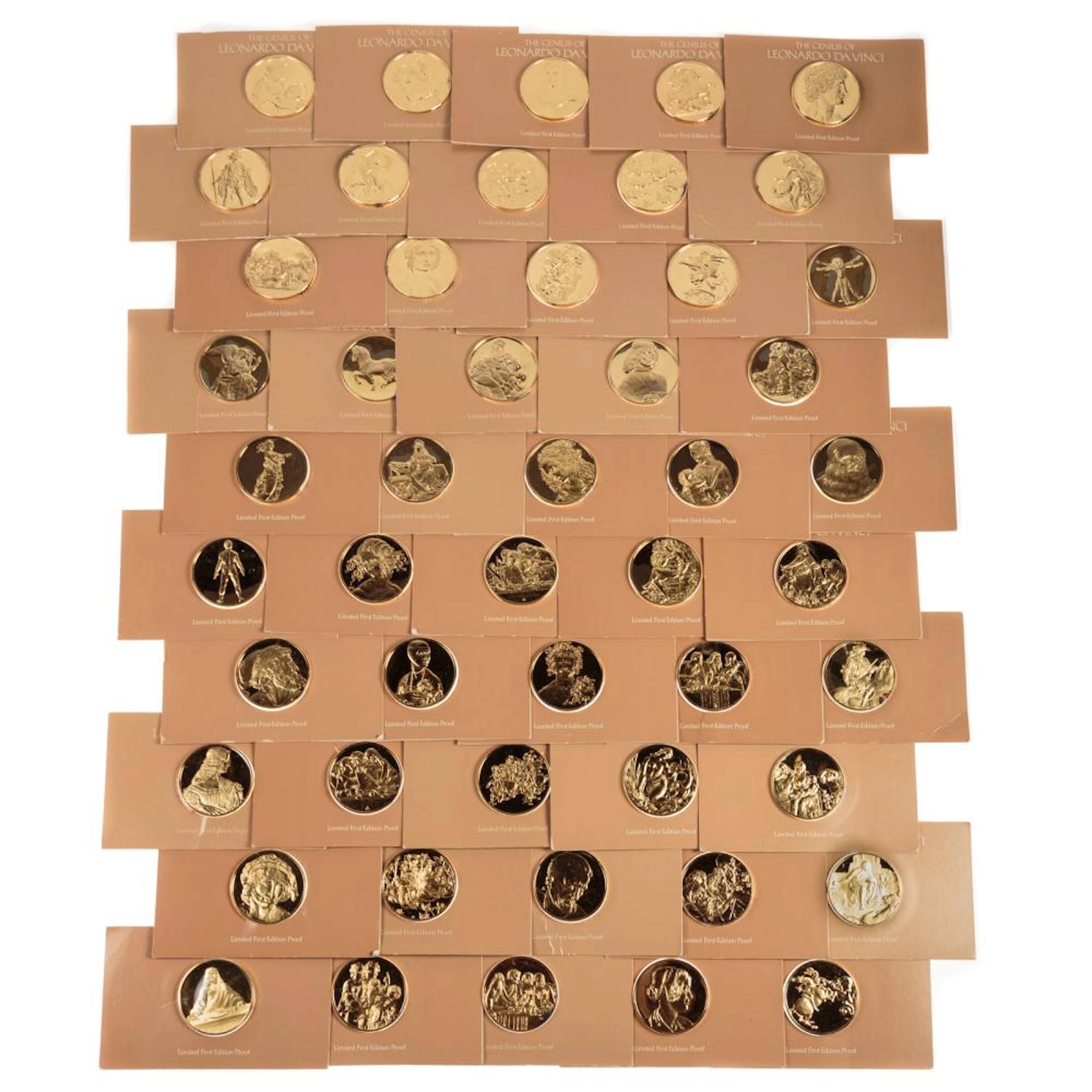 Set of 50 Genius Of Da Vinci Sterling Silver Medal