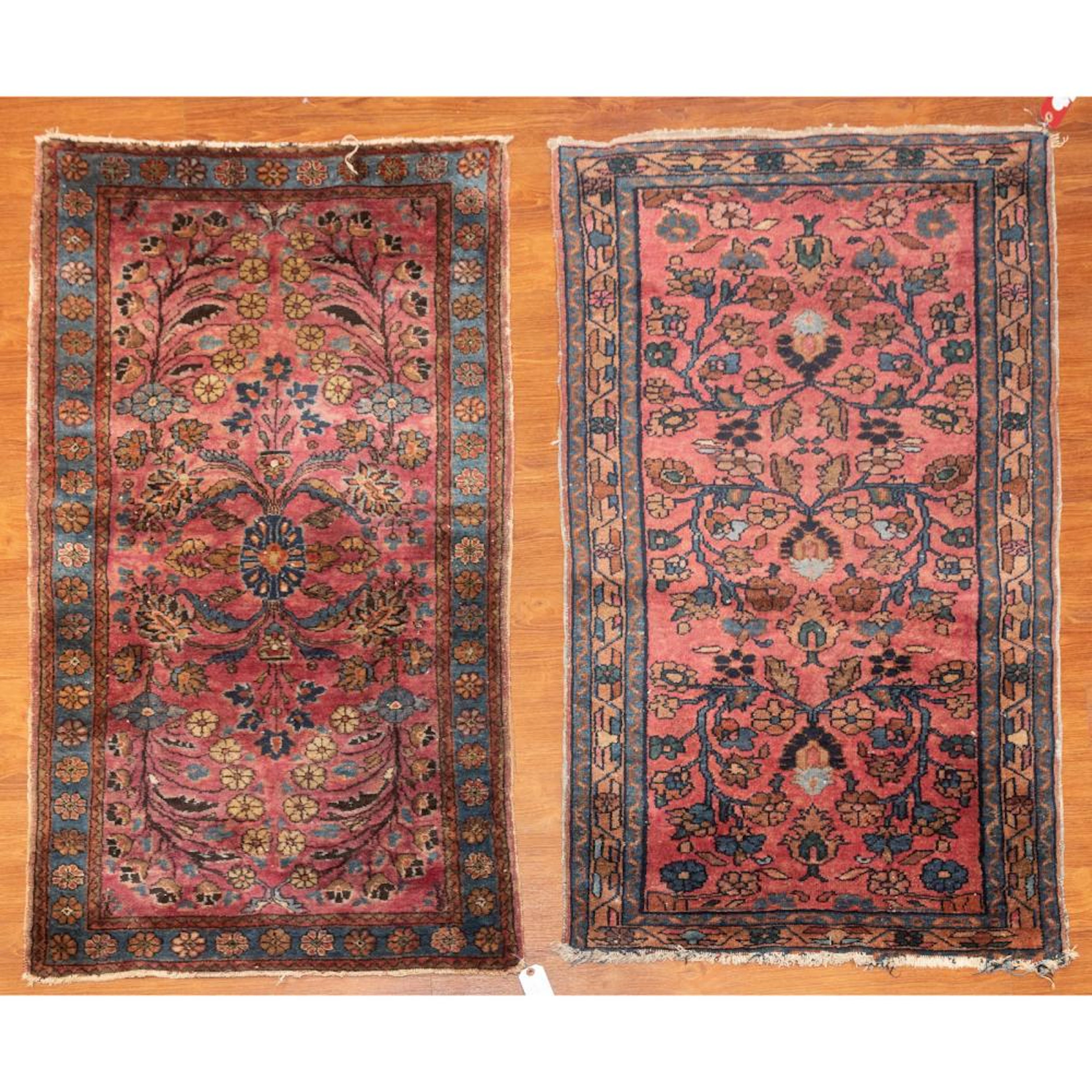 Two Antique Hamadan Rugs, Persia, 2.7 x 4.7 each