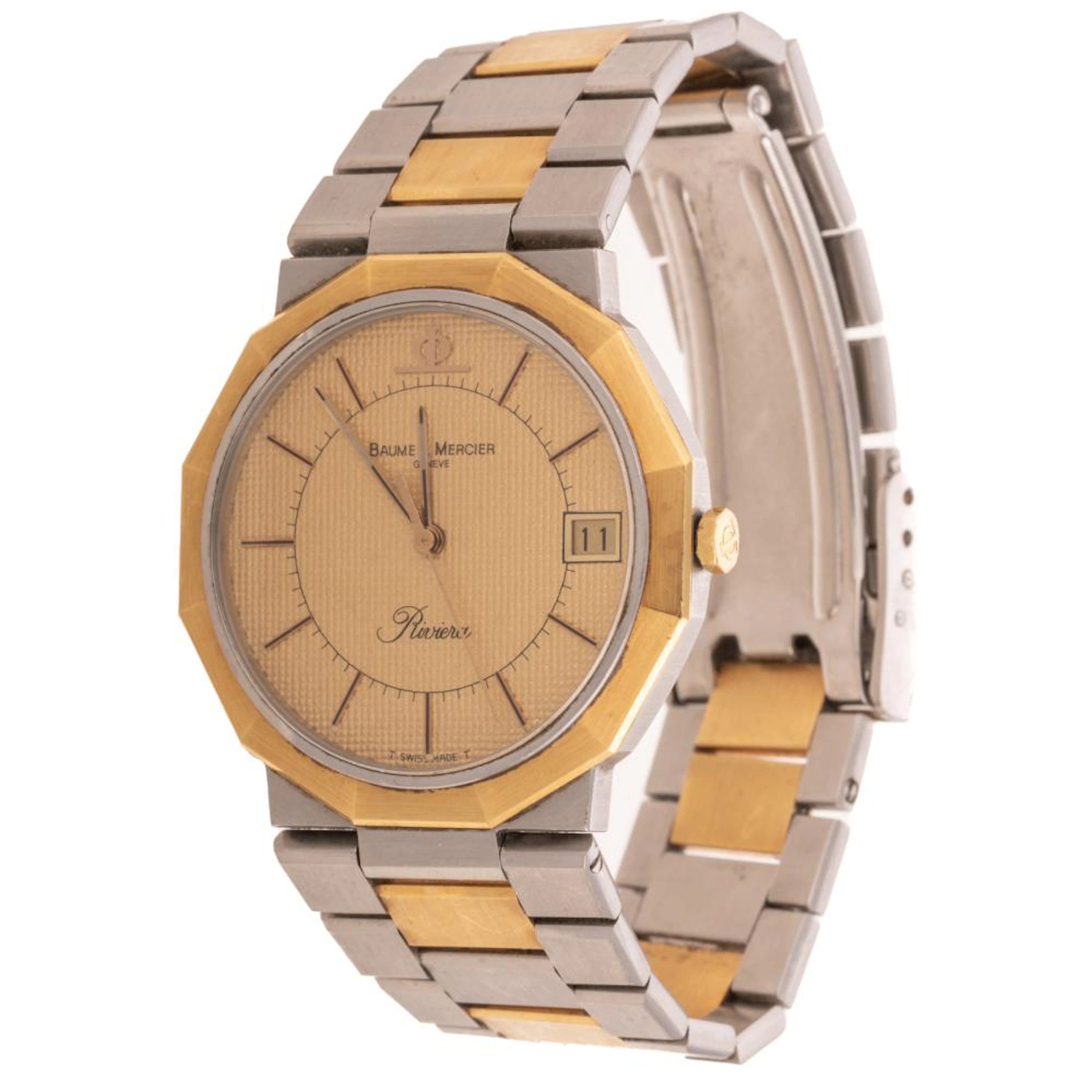 A Baume & Mercier "Riviera" Two Tone Wrist Watch