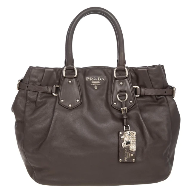 A Prada Medium Convertible Pleated Tote