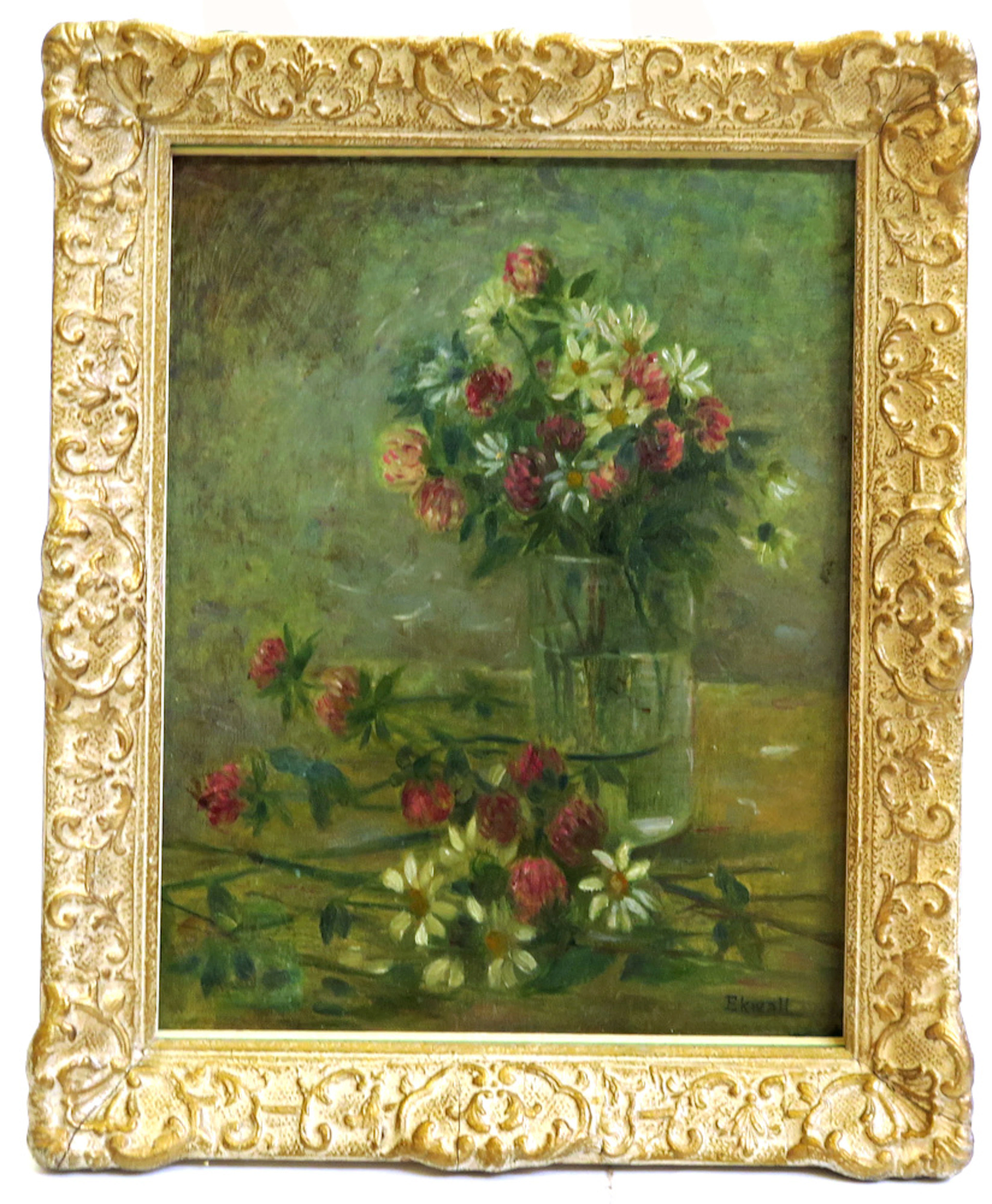 Ekwall, (Emma?), olja, blomsterstilleben,