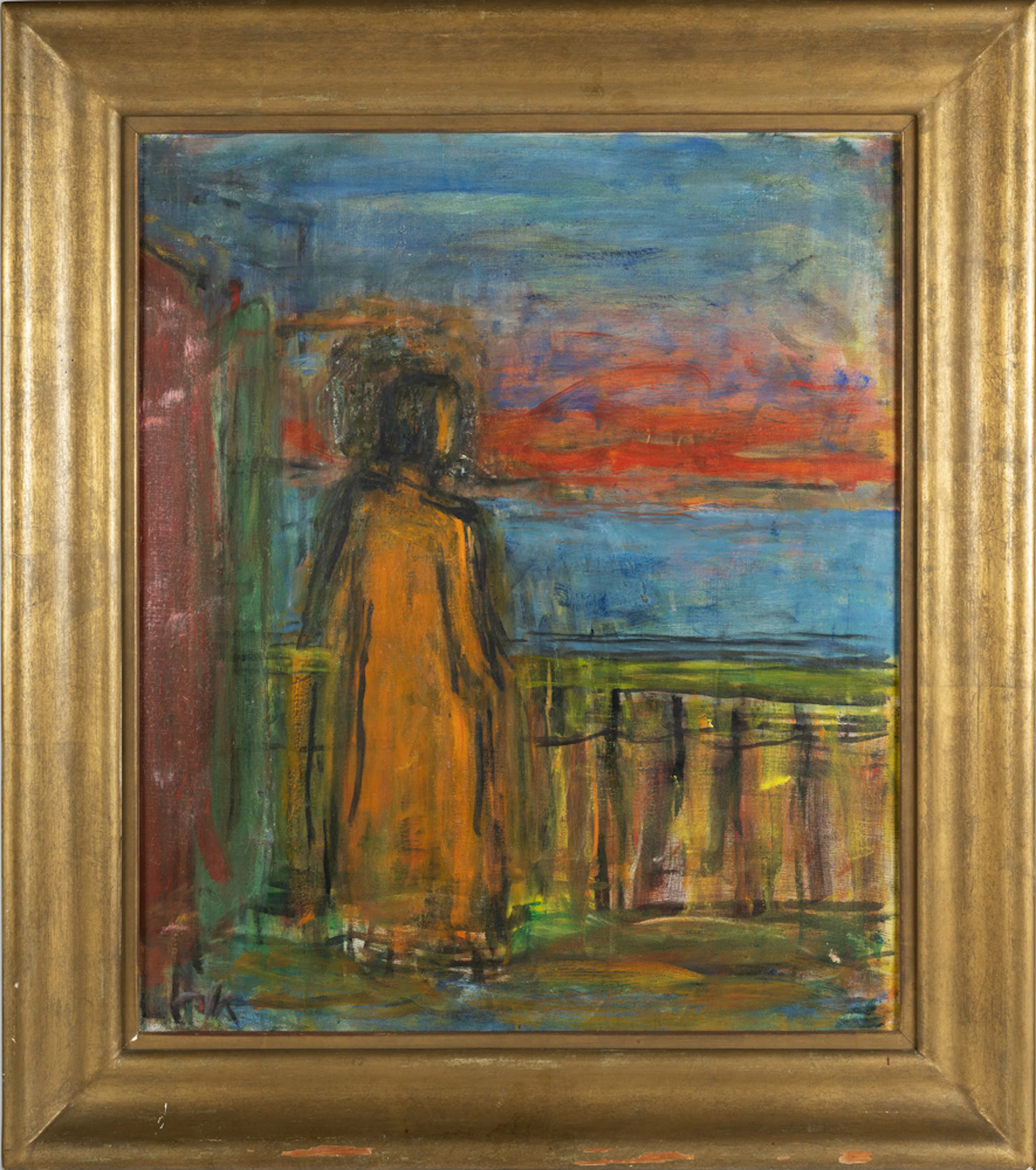 Carl Kylberg, (1878-1952), "Figur på balkong"