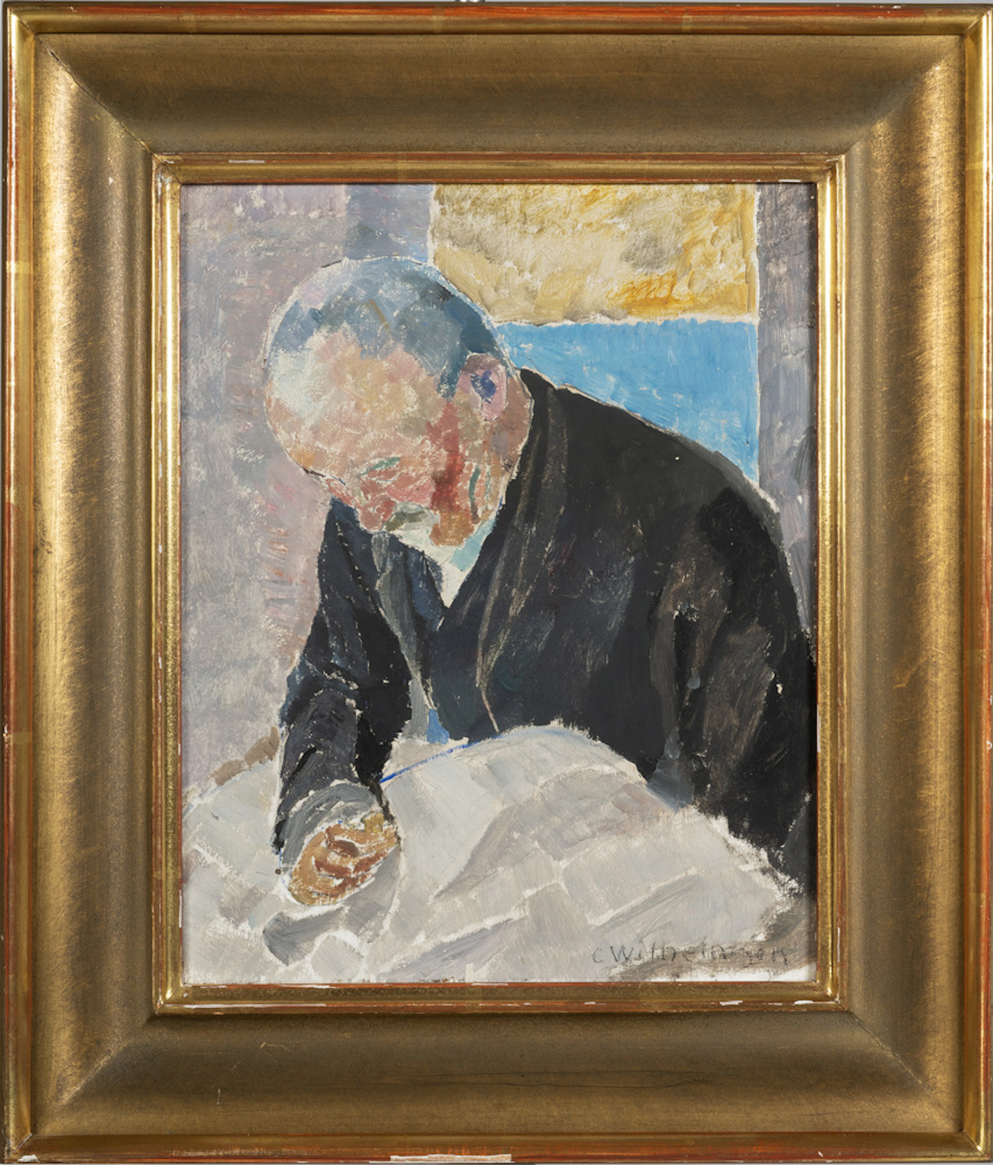Carl Wilhelmson, (1866-1928), "Segelsömnad"