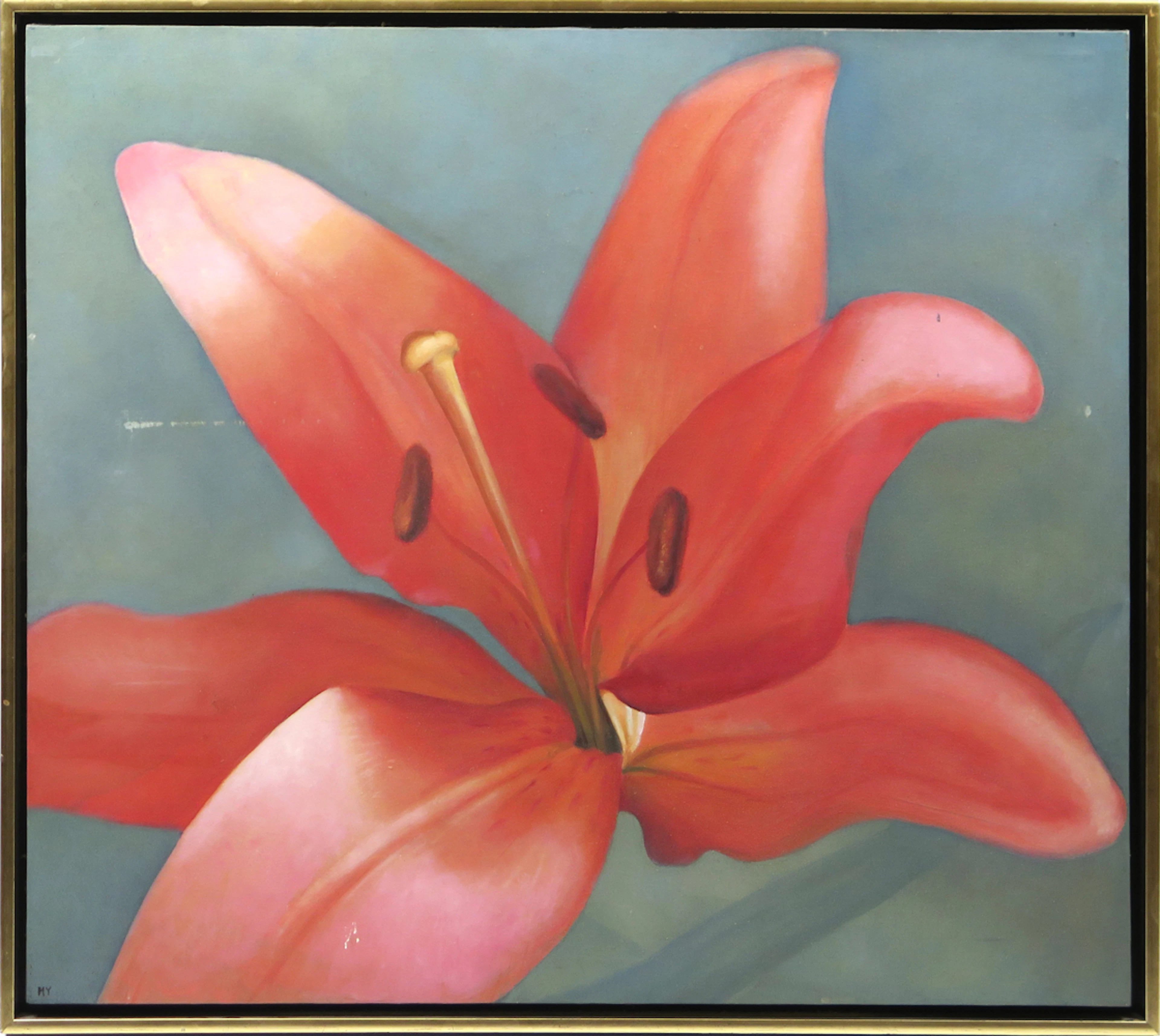 Mellitt, Maria, olja, blomster "Variant efter Georgia O'Keefe,