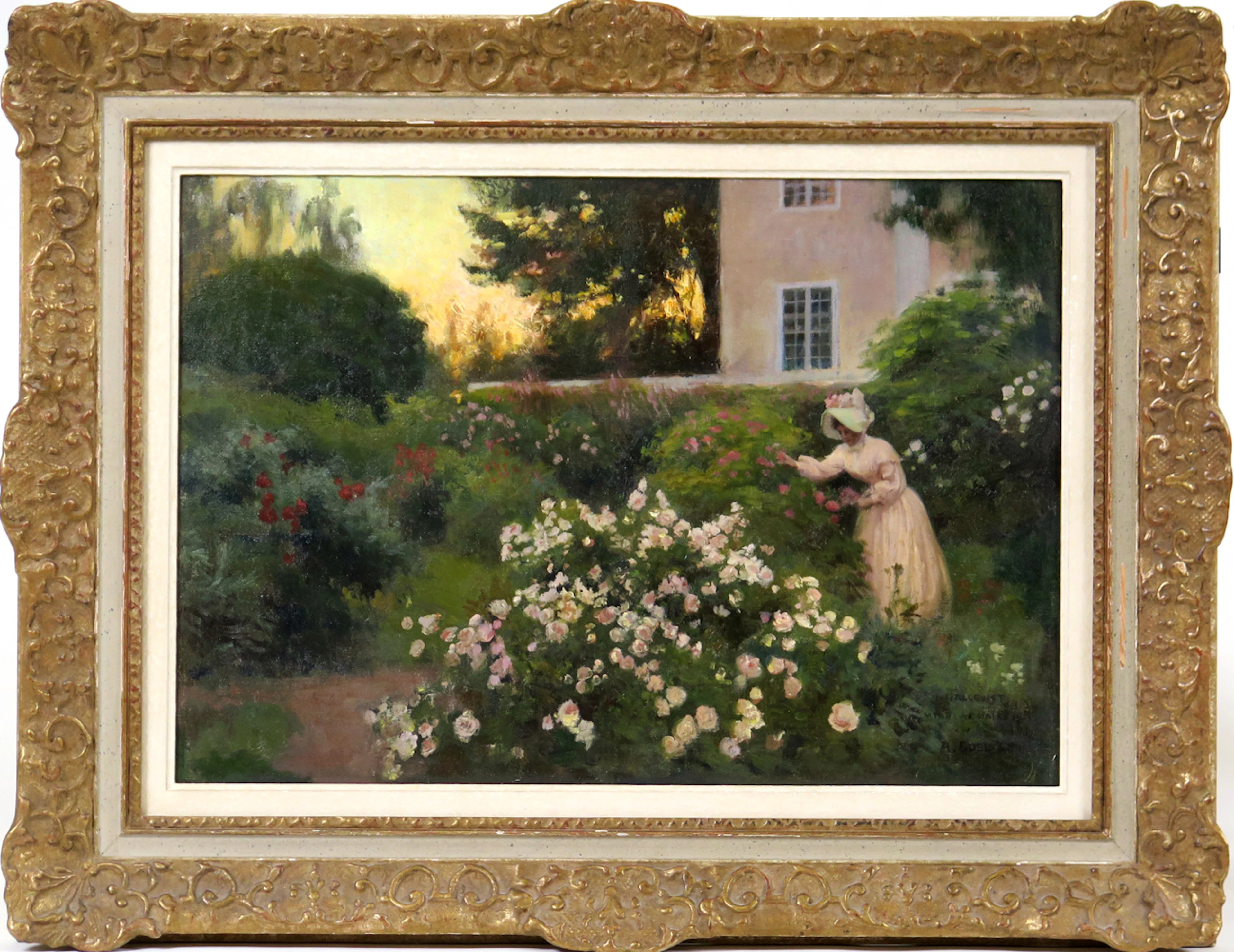 Albert Edelfelt olja "Bland rosor" - trädgårdsmotiv från Haiko