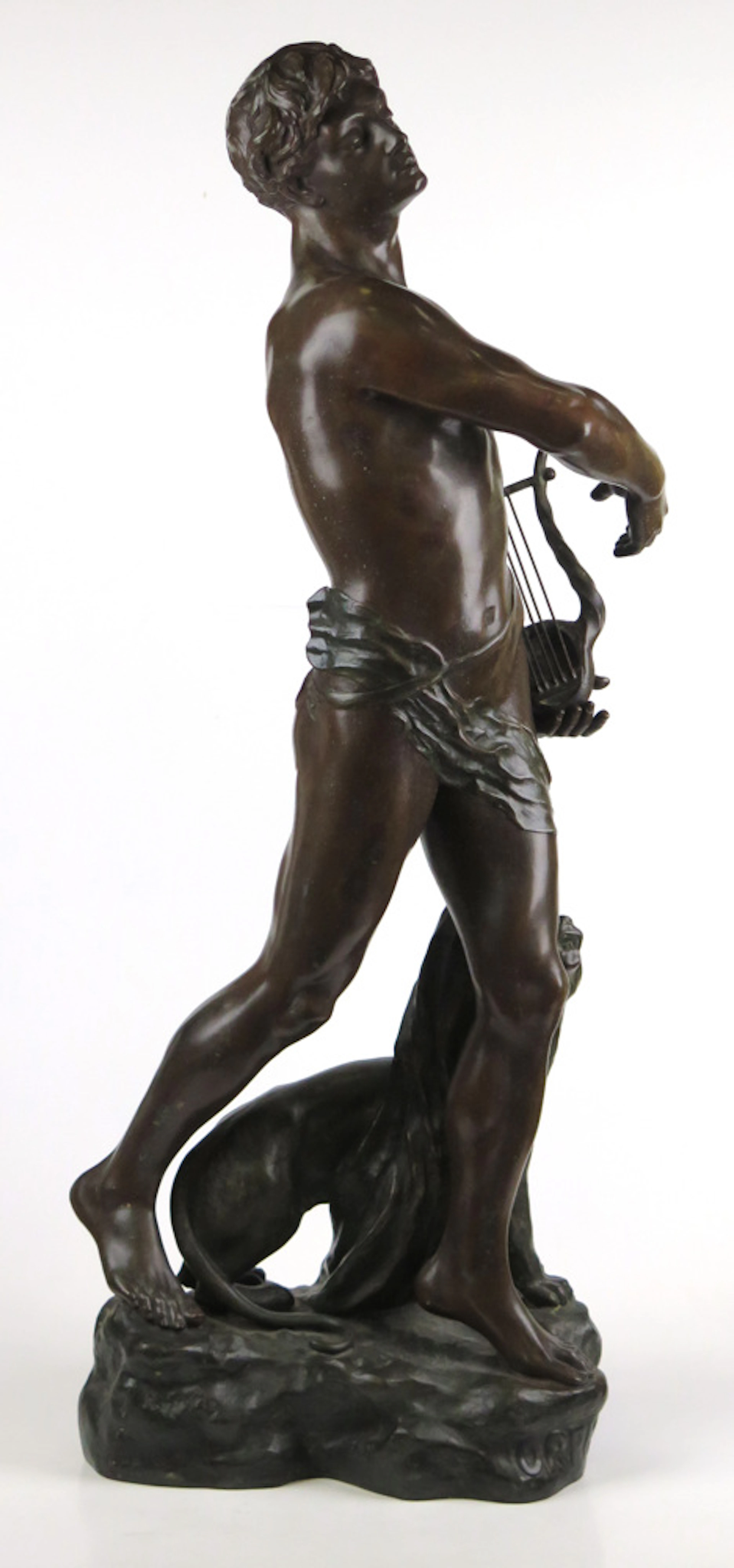 Fugère, Henry, skulptur, bronserad metall, sekelskiftet 1900, Orpheus,