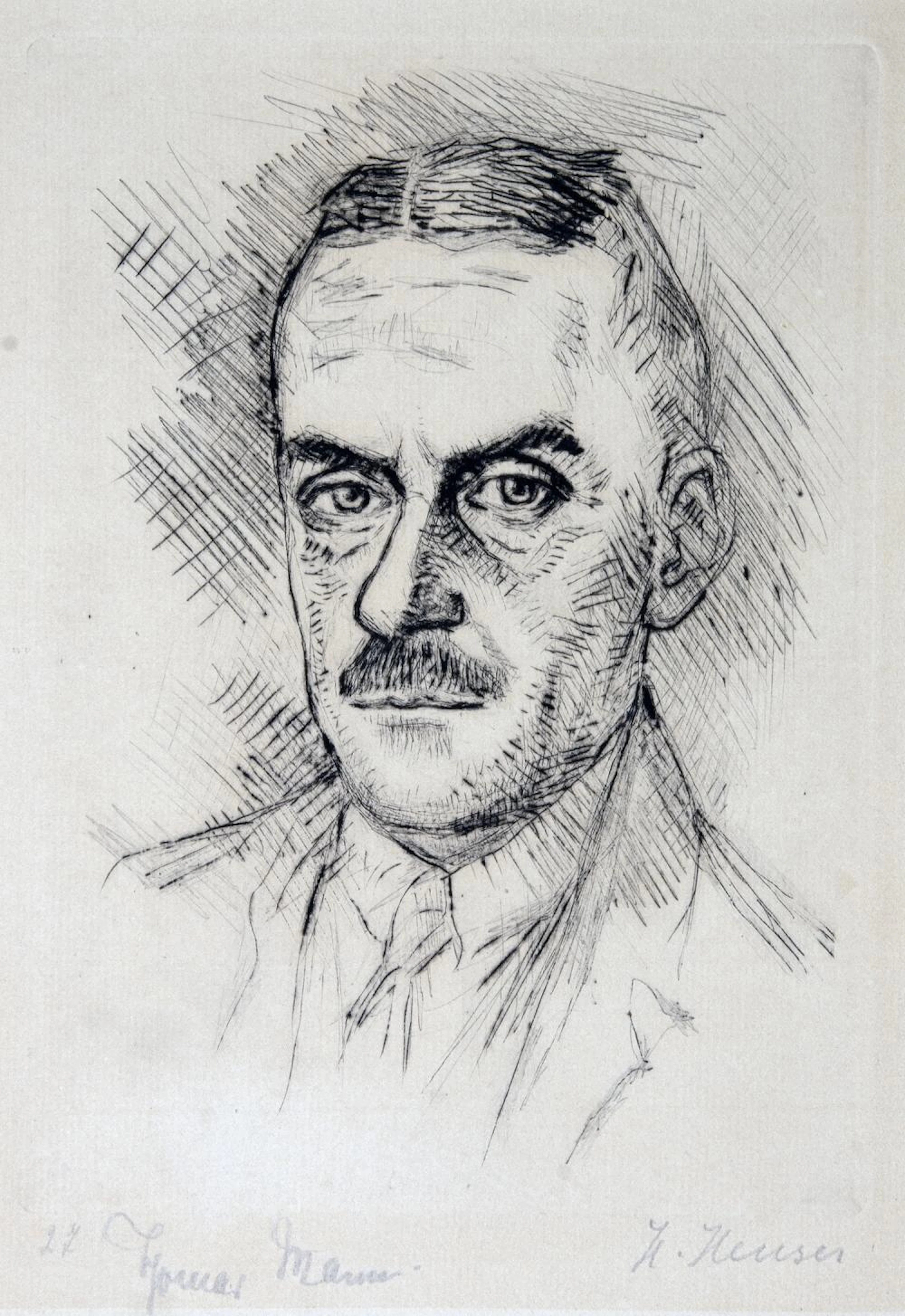 Thomas Mann - Heinrich Heuser. Porträt Thomas Mann.