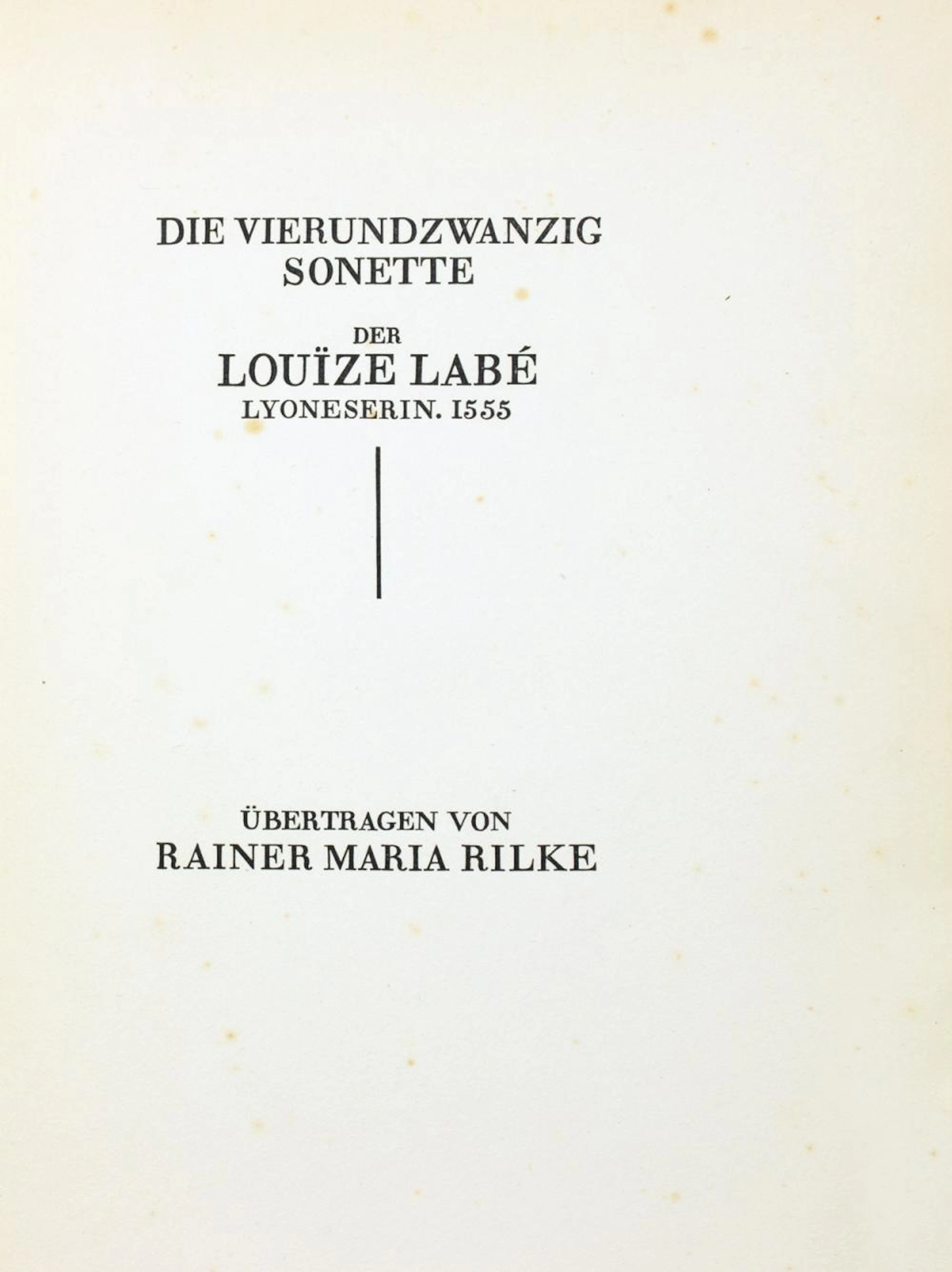 Oda Weitbrecht Presse - Die vierundzwanzig Sonette der Louïze Labé