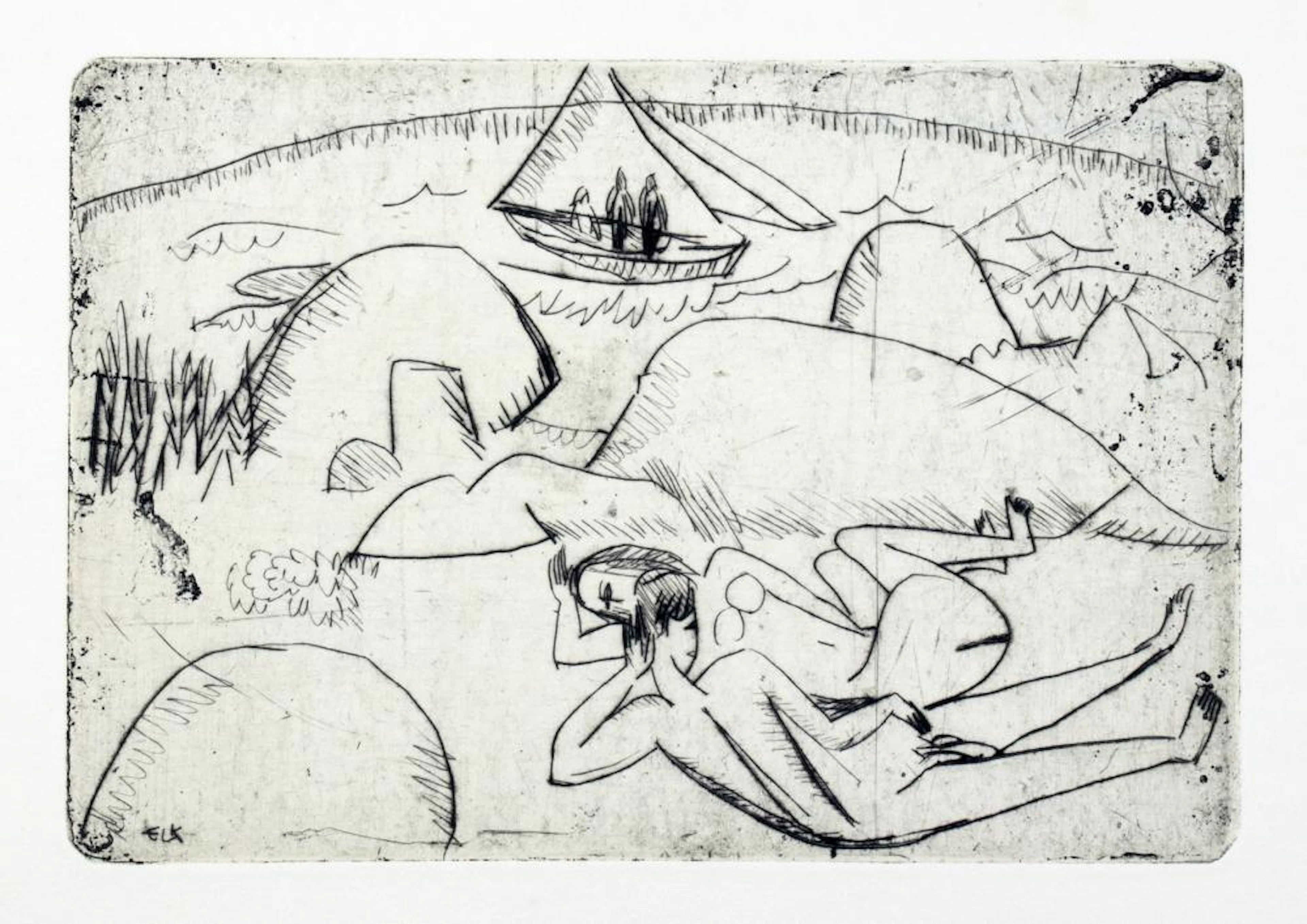 Ernst Ludwig Kirchner. Das Paar am Strande.