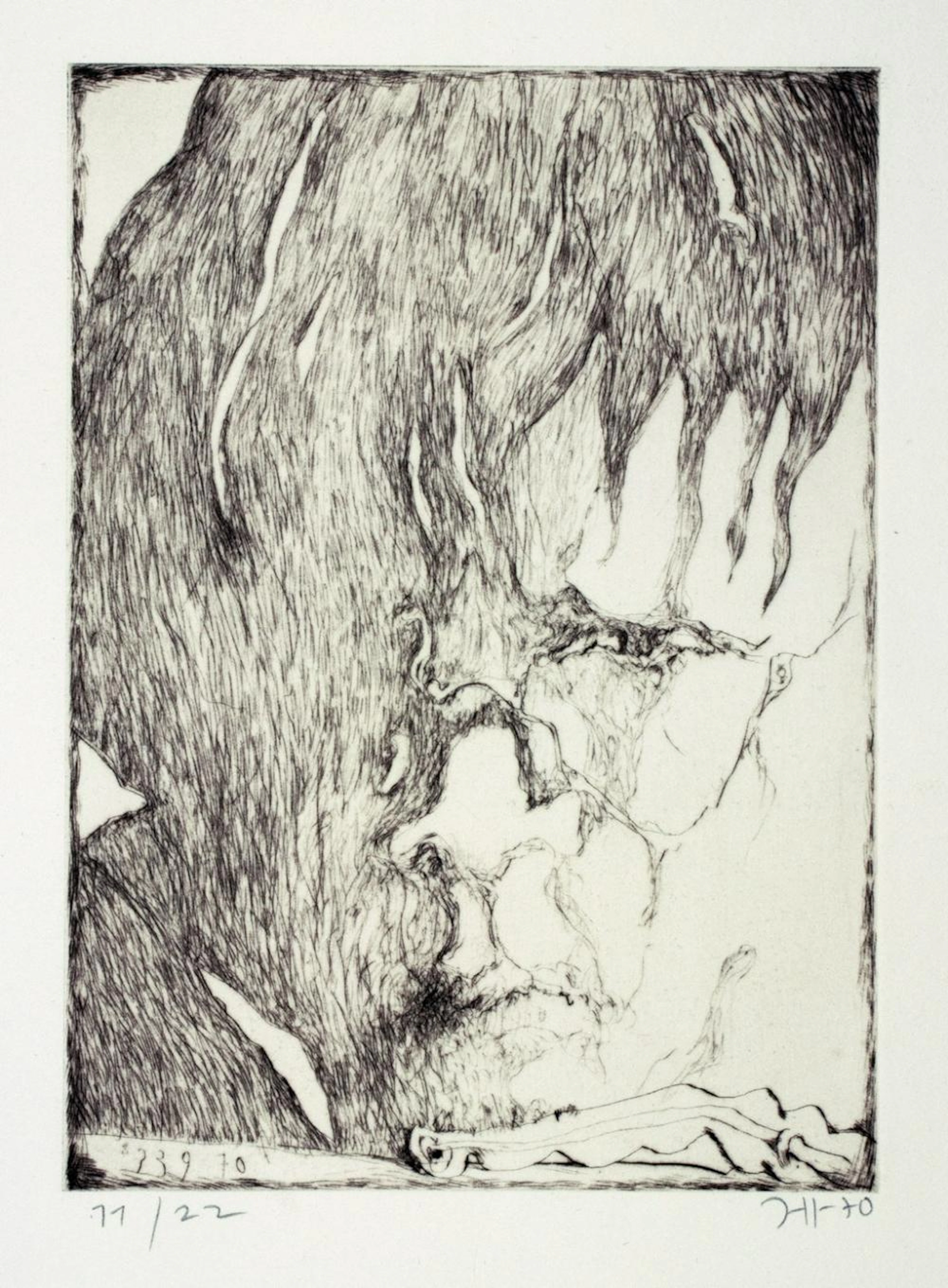 Horst Janssen. Selbst, schreibend.