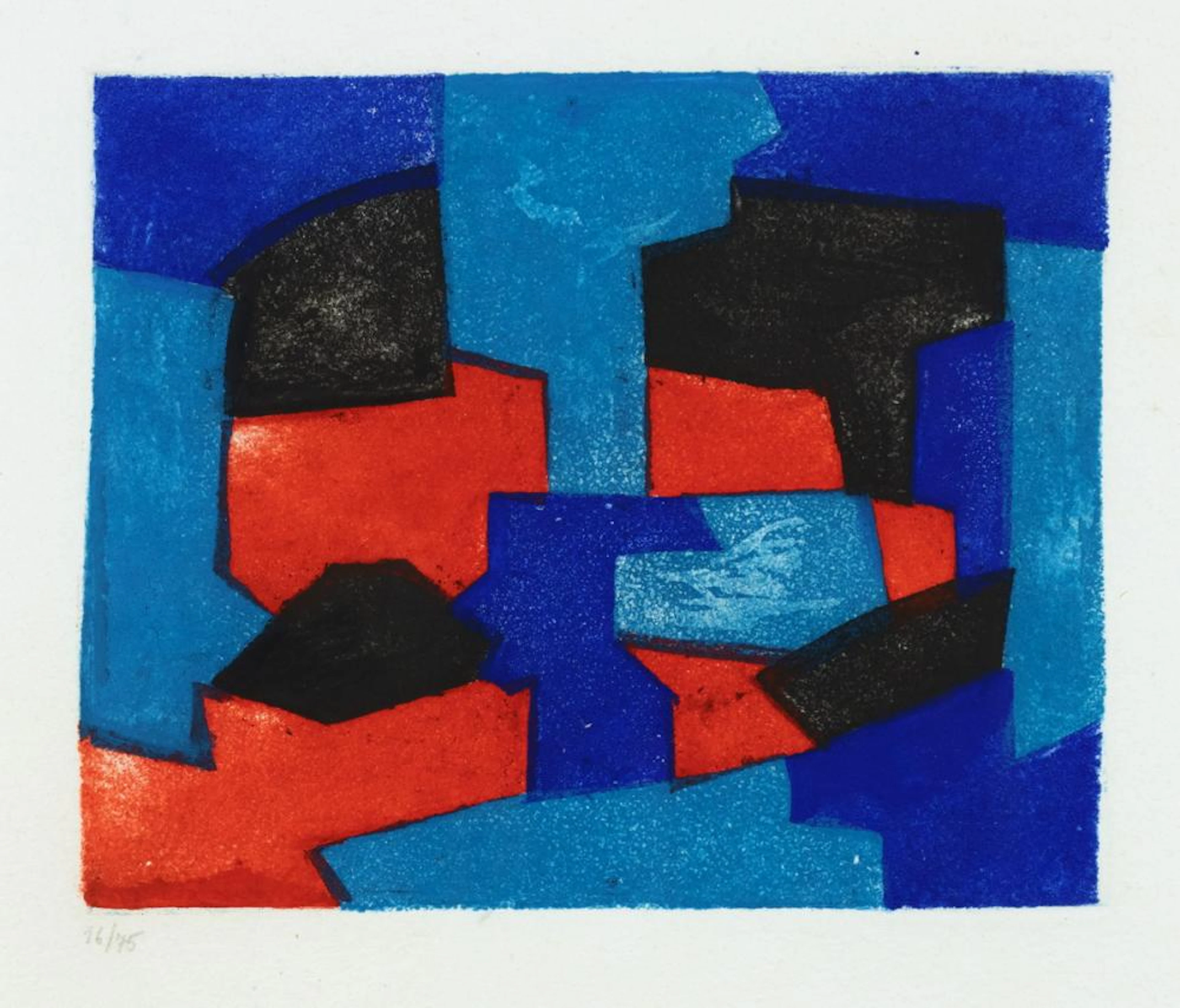 Serge Poliakoff. Composition rouge et bleue.