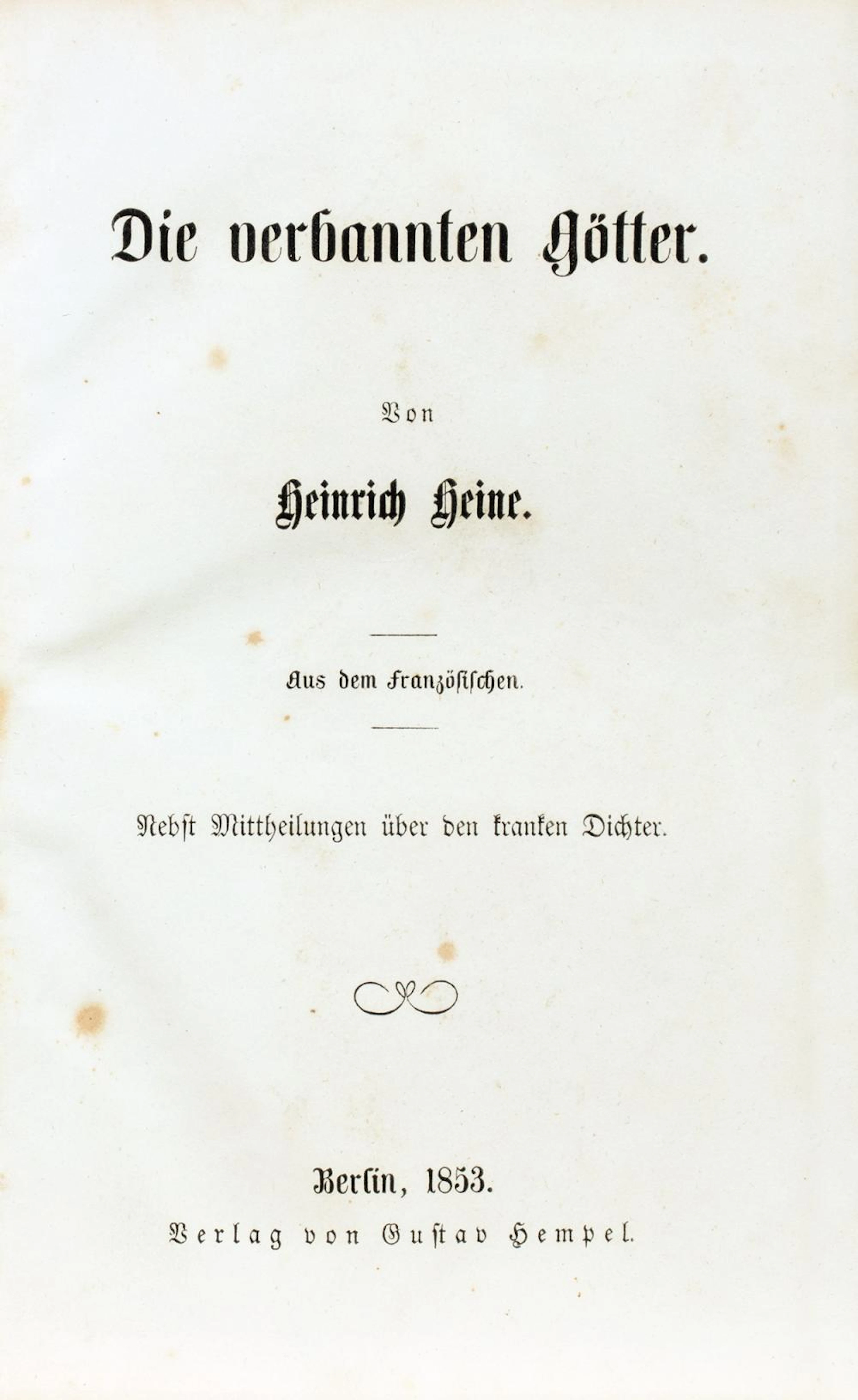 Heinrich Heine. Die verbannten Götter.