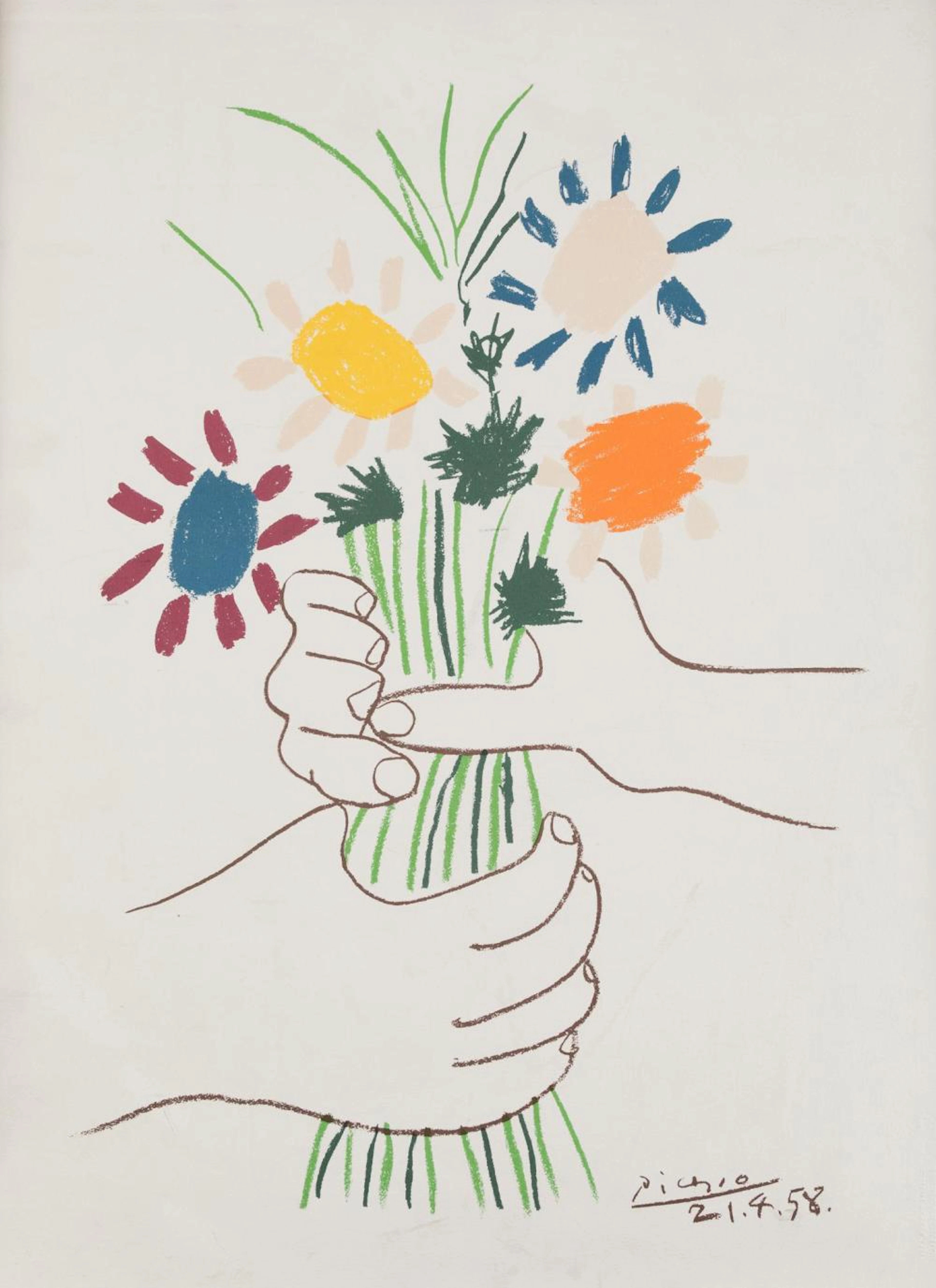 PABLO RUIZ PICASSO (AFTER) Malaga (1881) / Paris (1973) "Bouquet of flowers"
