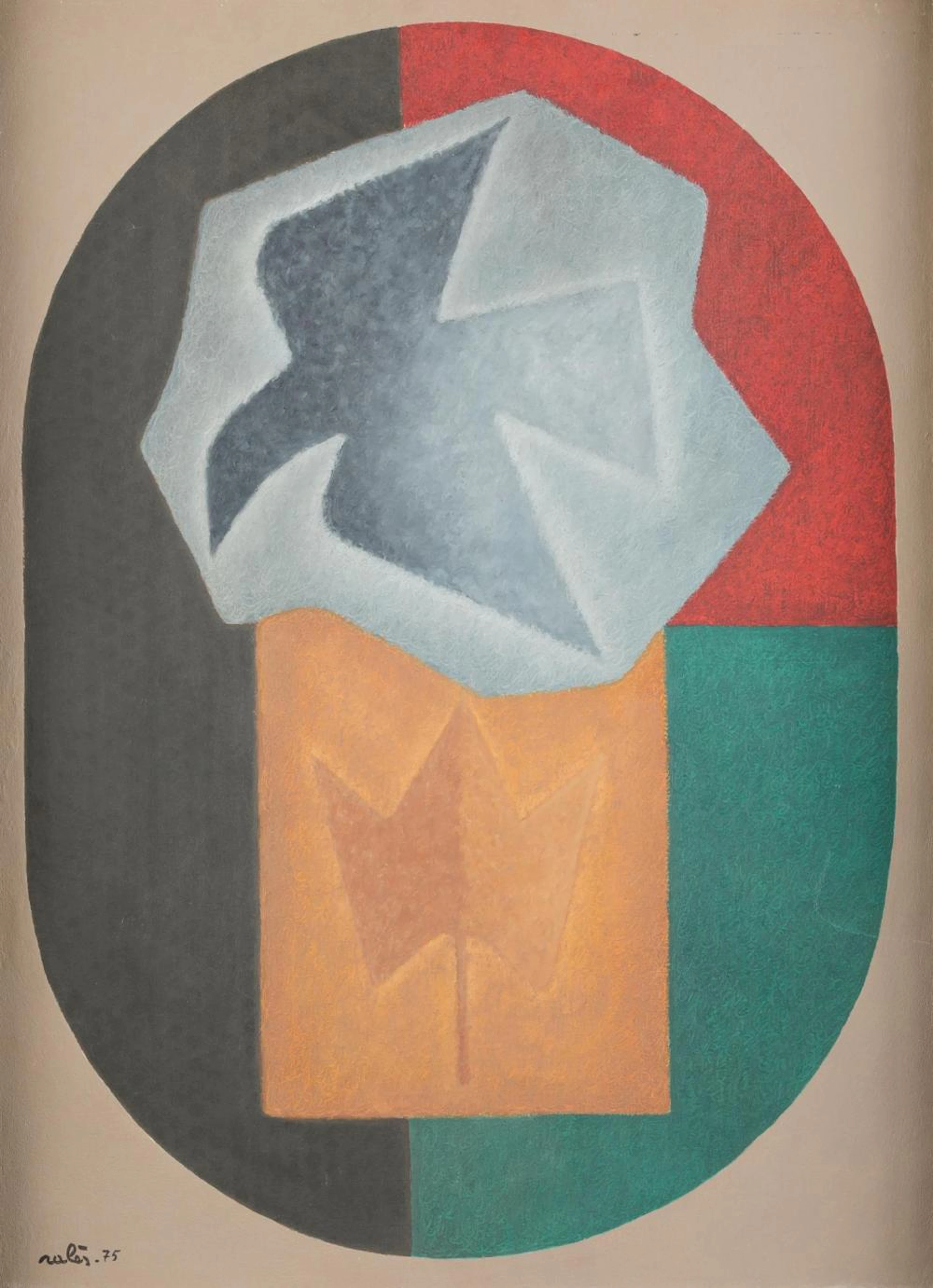FRANCISCO SALES Barcelona (1904) / Paris (1976) "Composition with leaf and dove"
