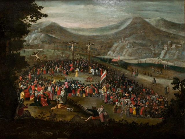 JAN PIETER BRUEGHEL Antwerp (1628) / Italy (1664) "Crucifixion"