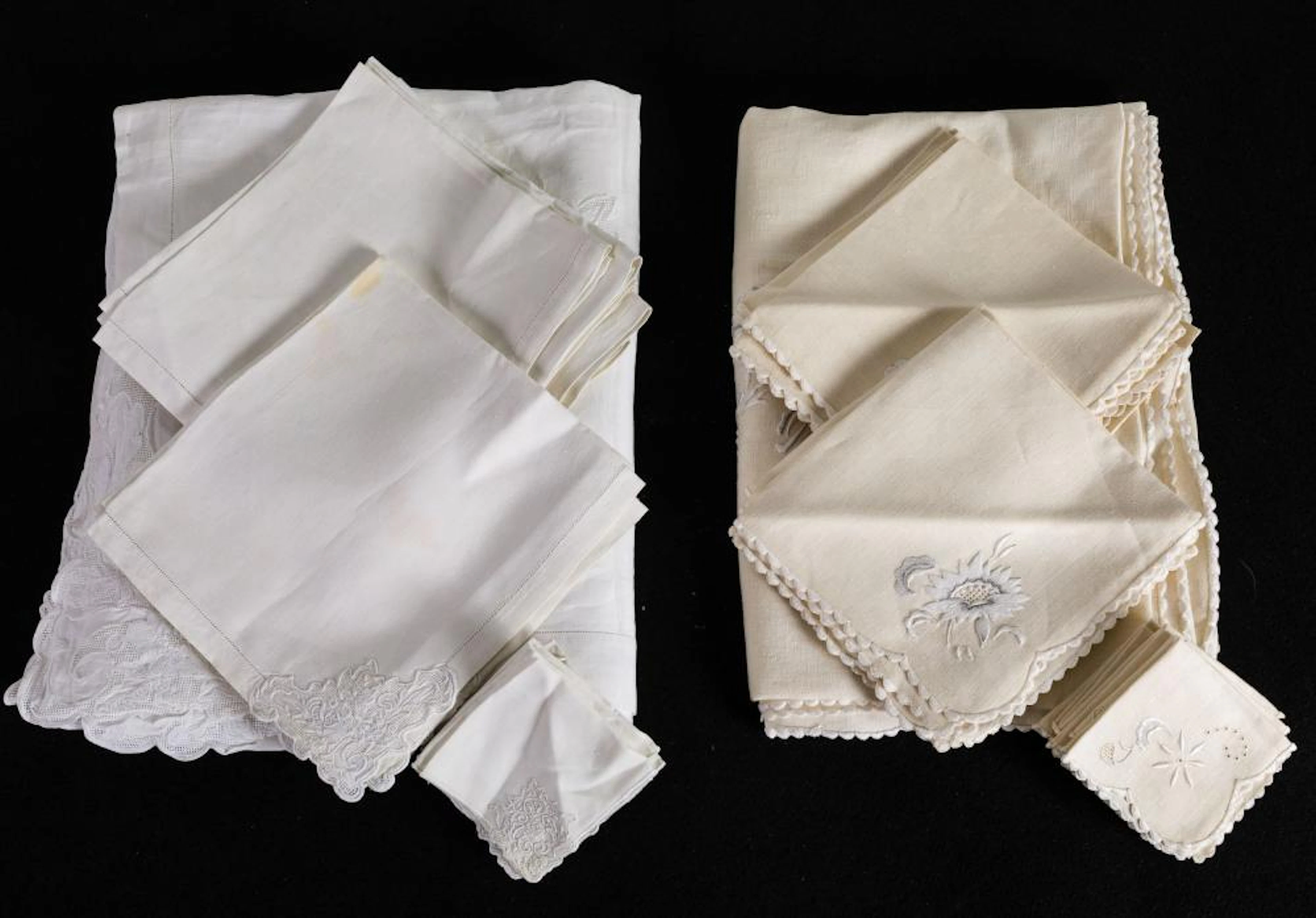 Ecru thread tablecloth