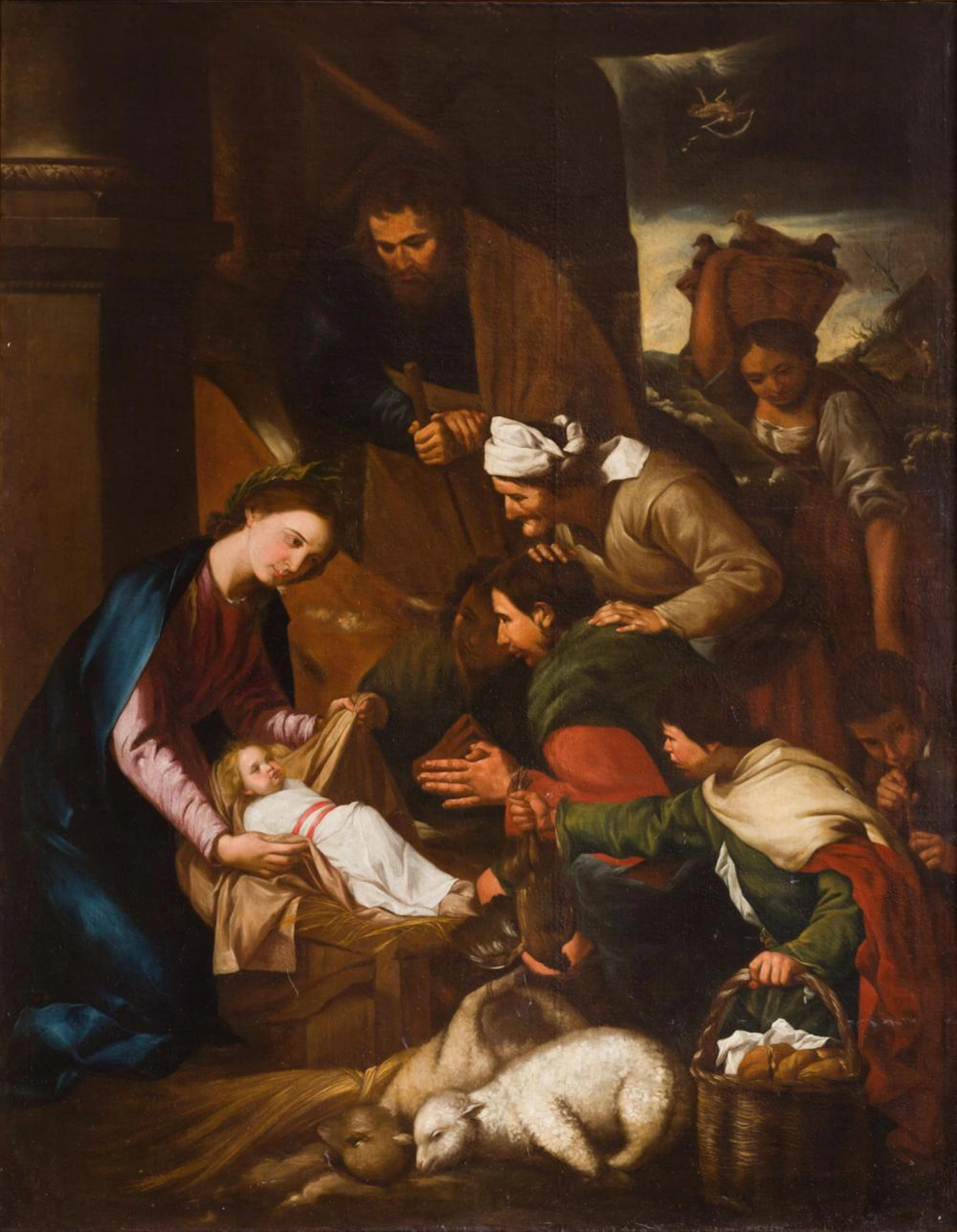 EAPOLITAN SCHOOL (S. XVII) "Adoration of the shepherds"