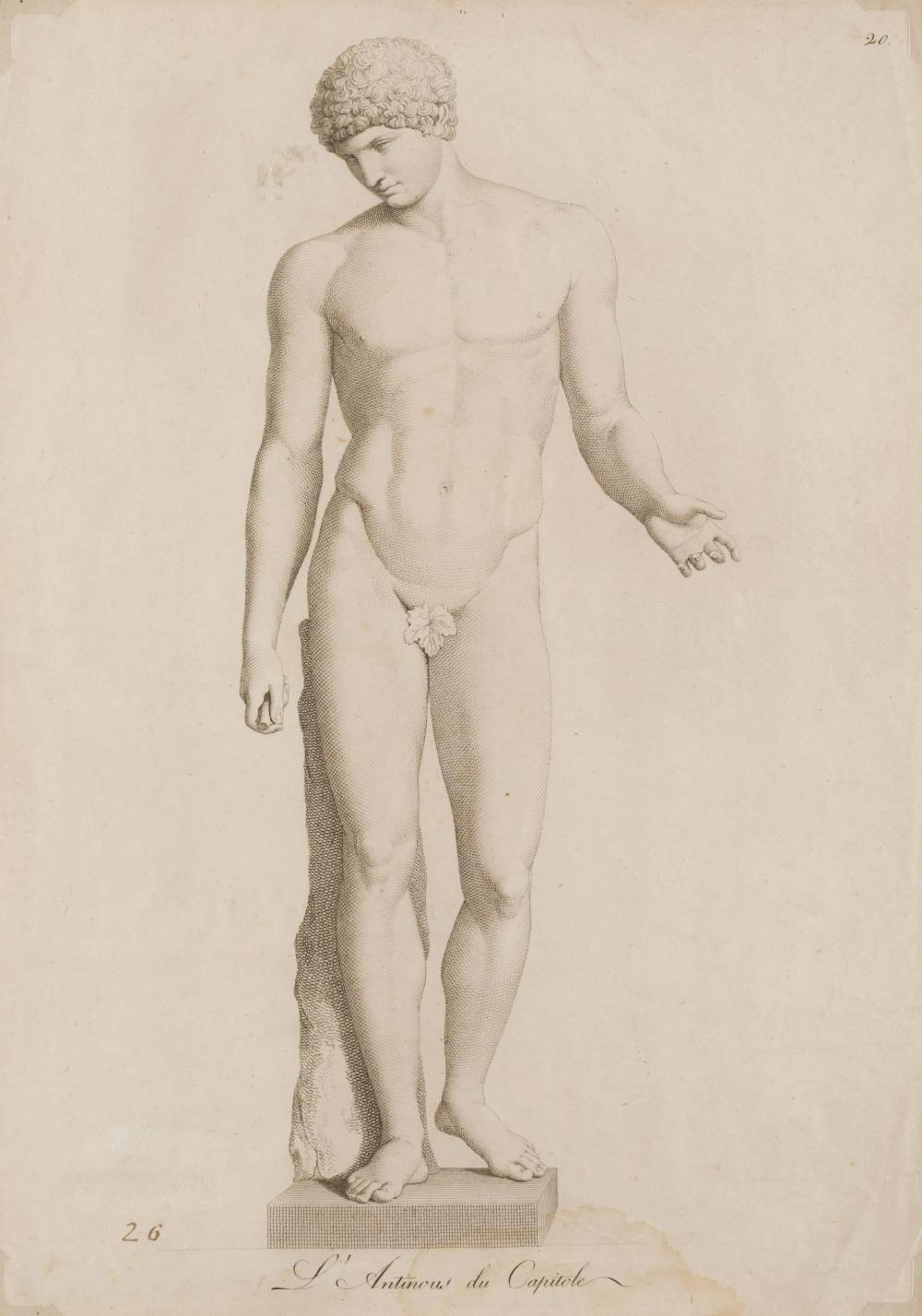 GIOVANNI VOLPATO AND RAFFAELLO MORGHEN (XVIII C.) "L´Antinous du Capitole"