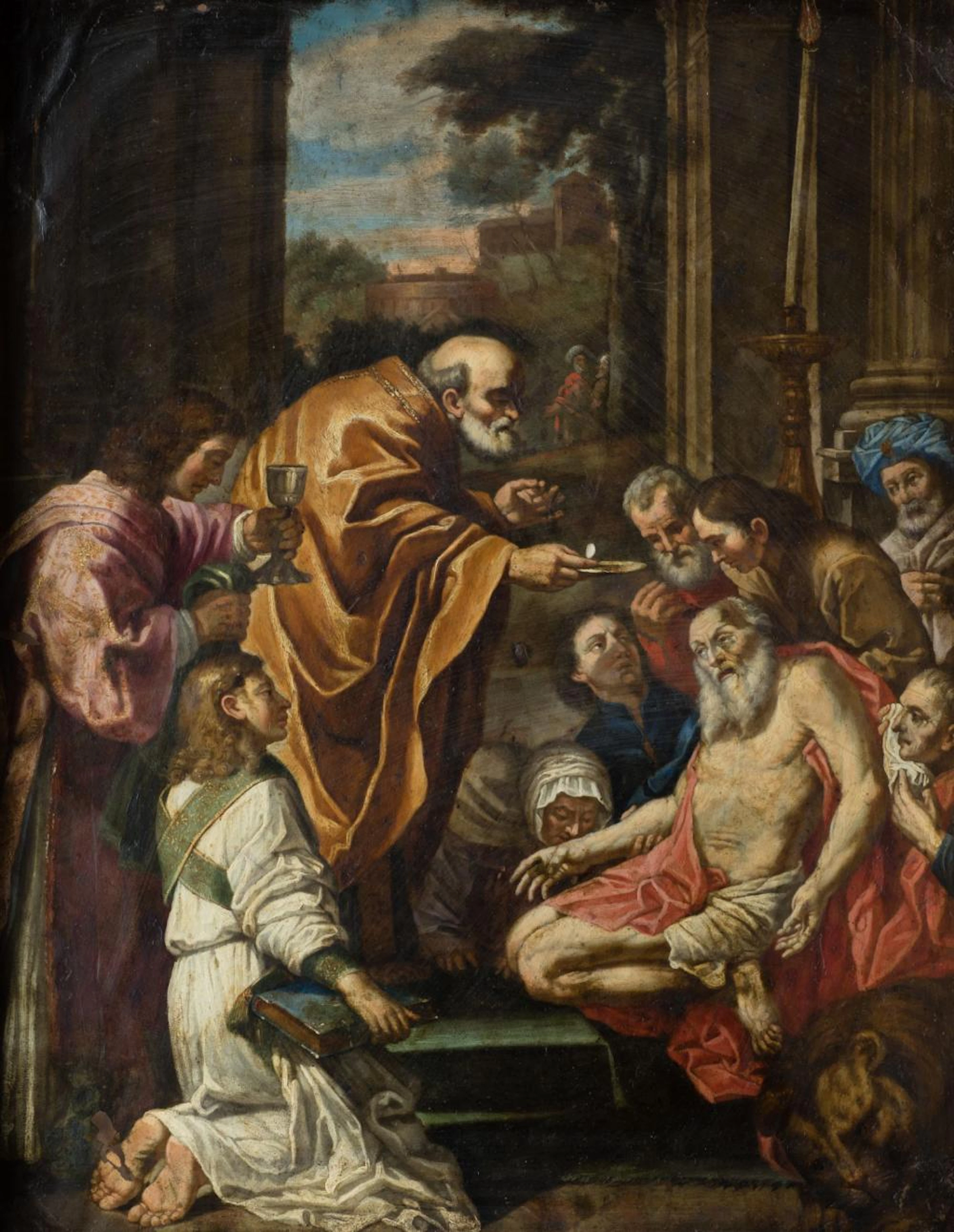 ITALIAN SCHOOL (17th century ) "Last Communion of Saint Jerome"
