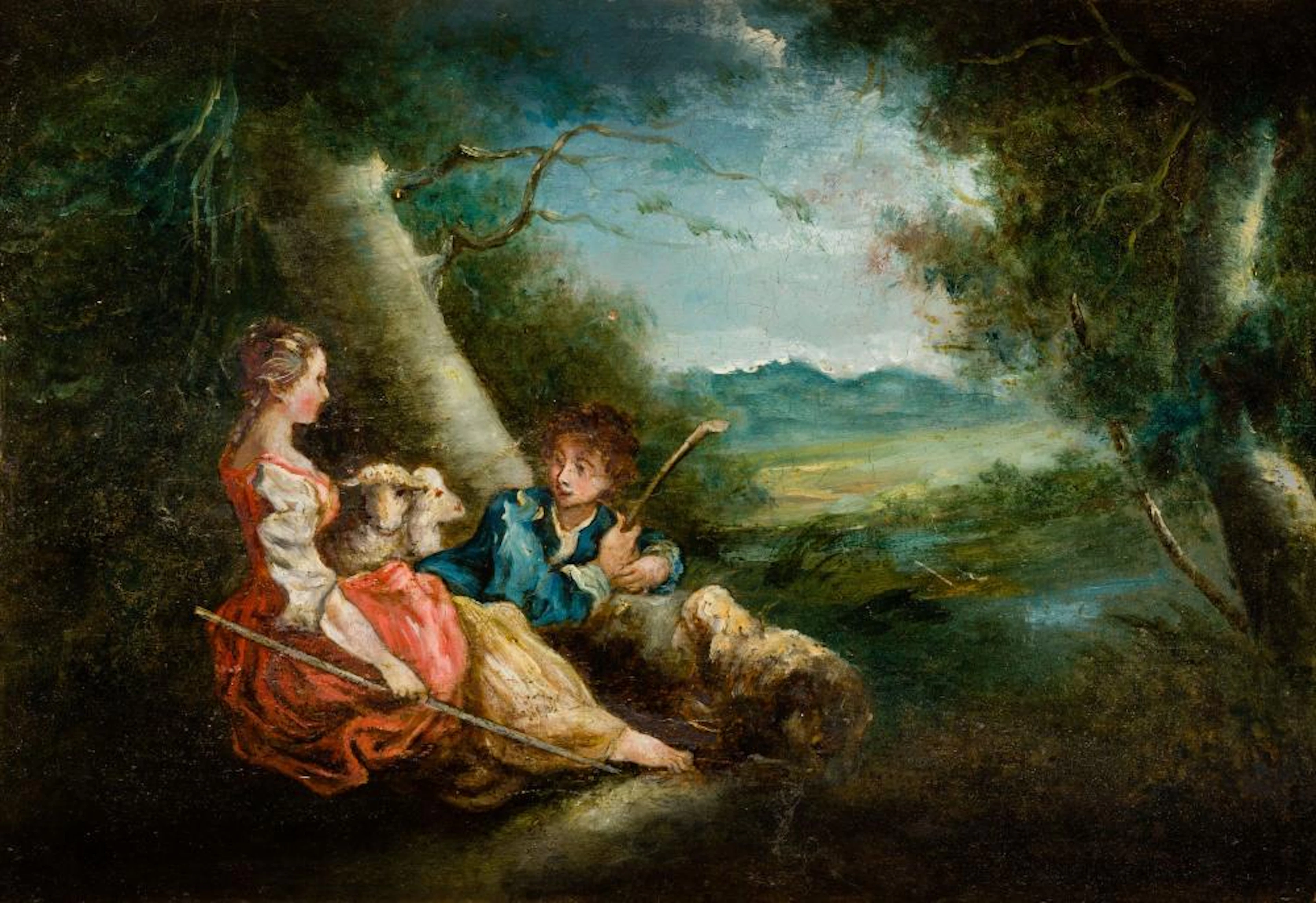 CIRCLE OF JEAN BAPTISTE HUET Paris (1745 / 1811) "Pastoral scene"