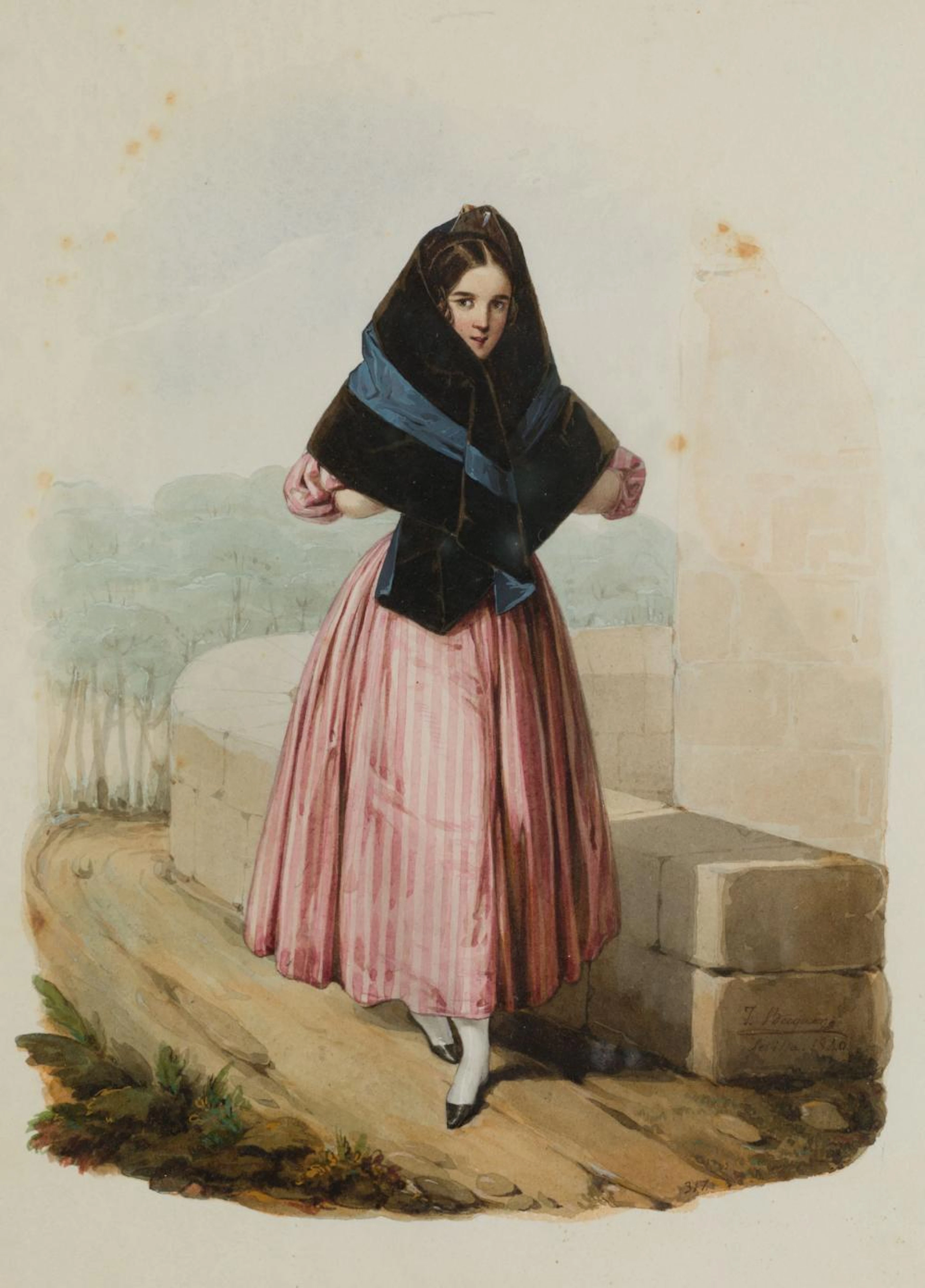 JOSÉ DOMÍNGUEZ BÉCQUER Seville (1805 / 1841) "Young man"