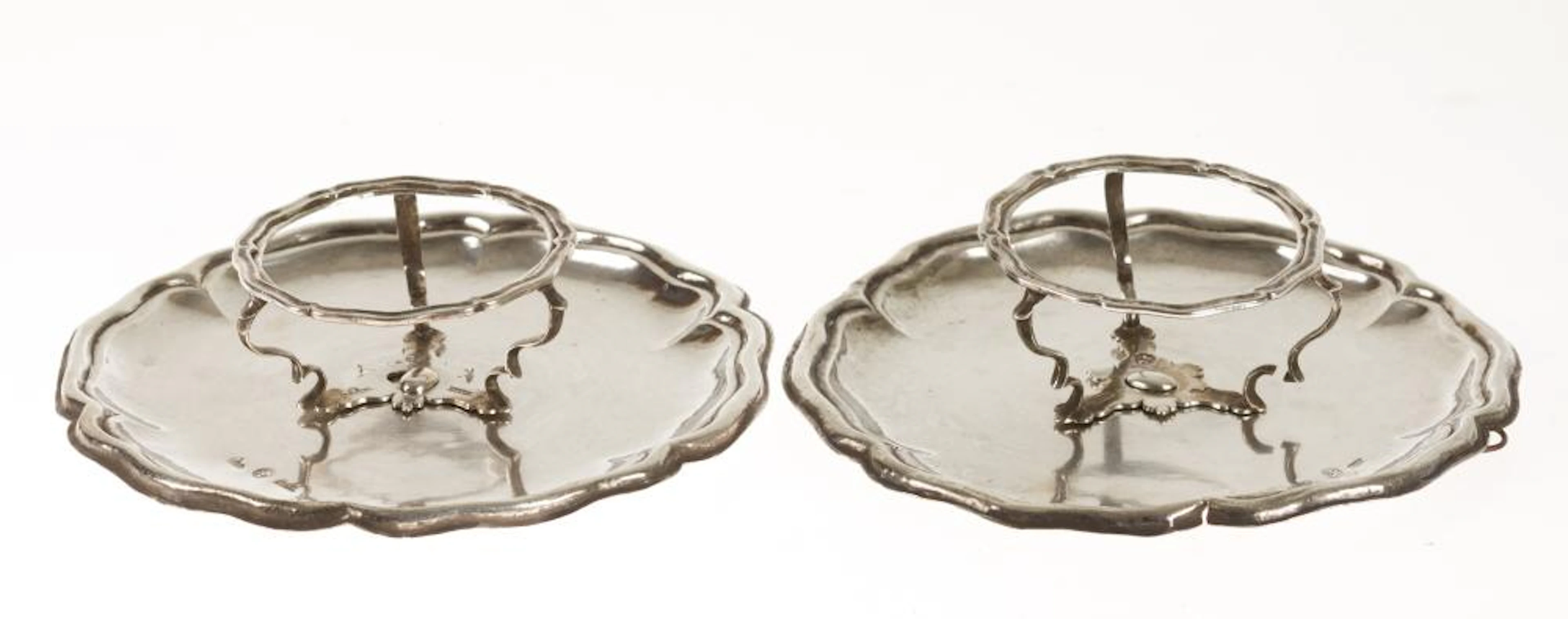 Pair of silver mancerinas 18th century