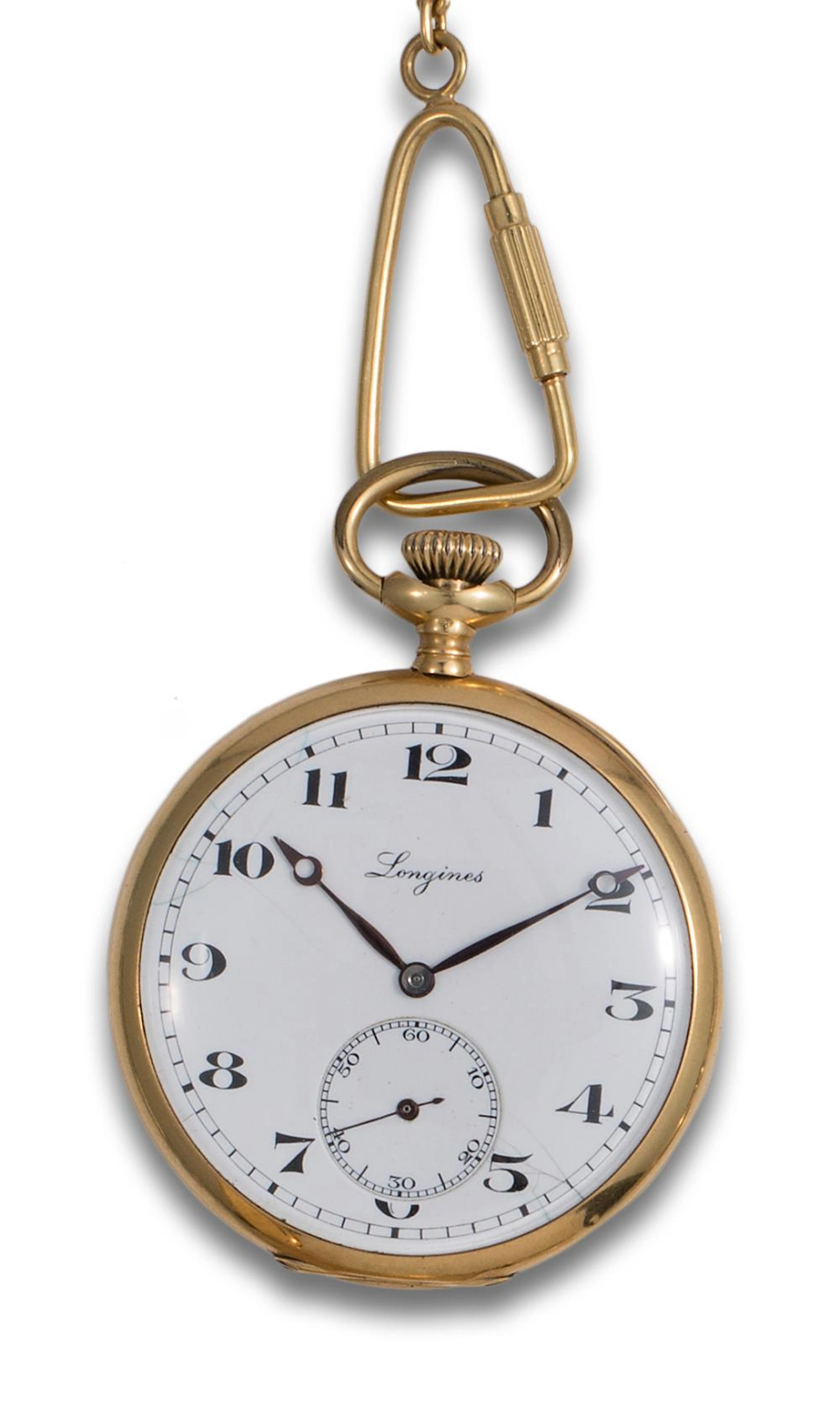 LEPENE LONGINES POCKET WATCH IN GOLD WITH FRONT FRONT
