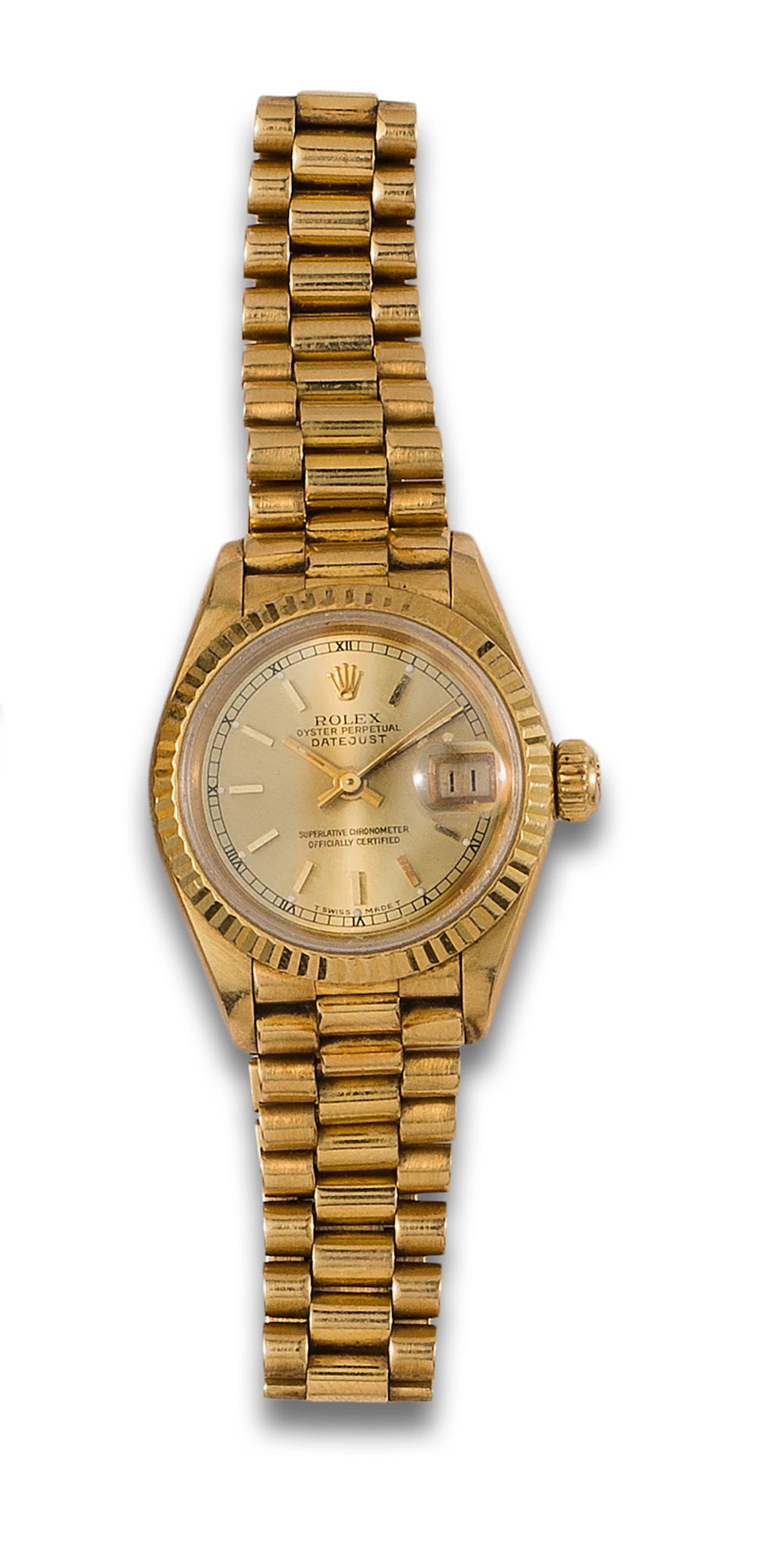 ROLEX OYSTER PERPETUAL DATEJUST WRISTWATCH, IN YELLOW GOLD