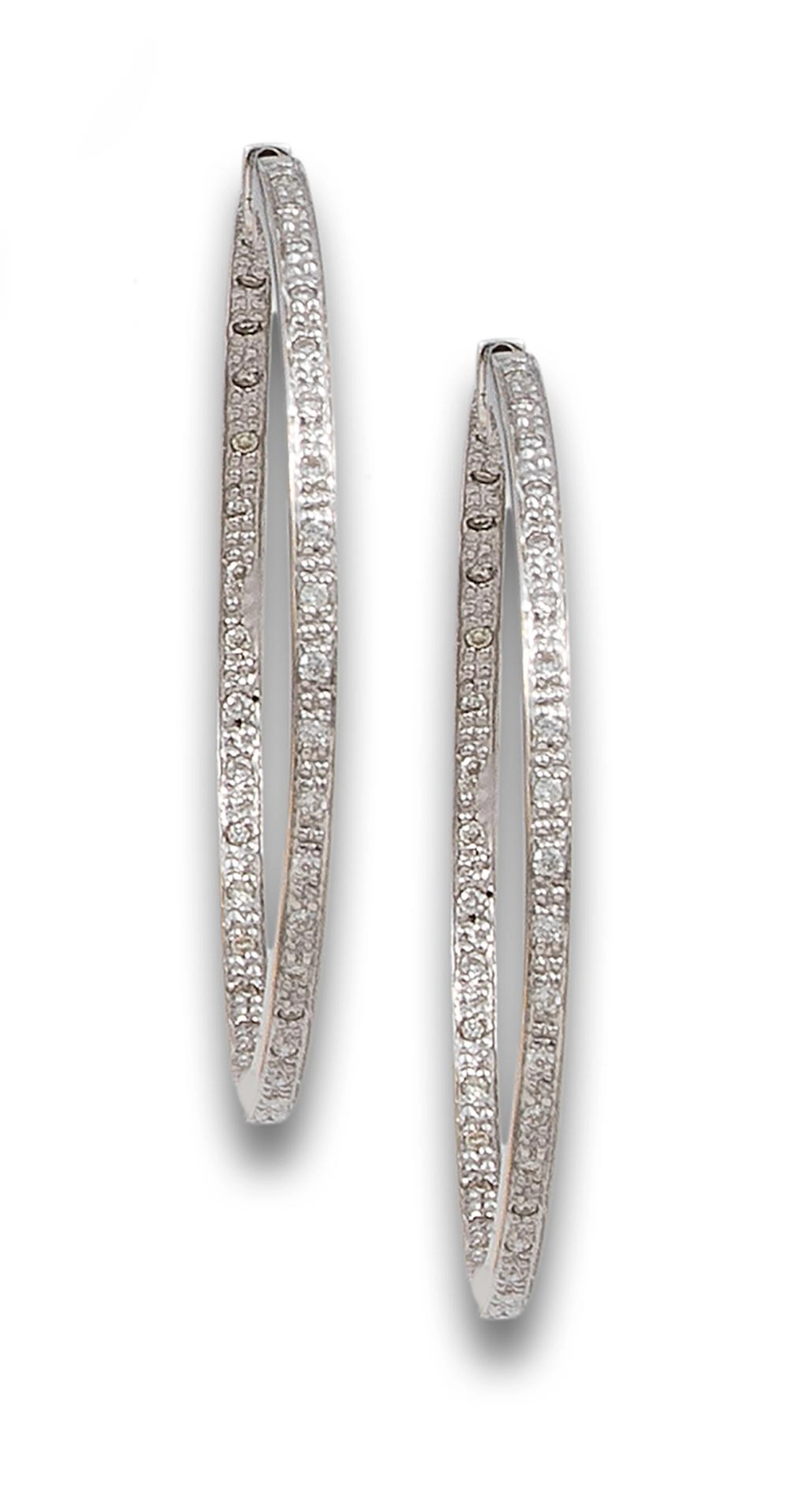 HOOP EARRINGS IN WHITE GOLD WITH DIAMONDS