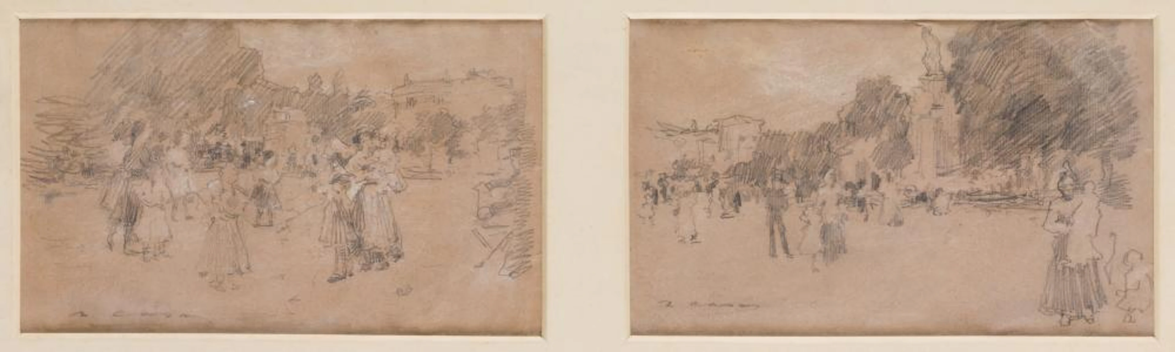 RAMÓN CASAS Y CARBO Barcelona (1866 / 1932) "In the park"