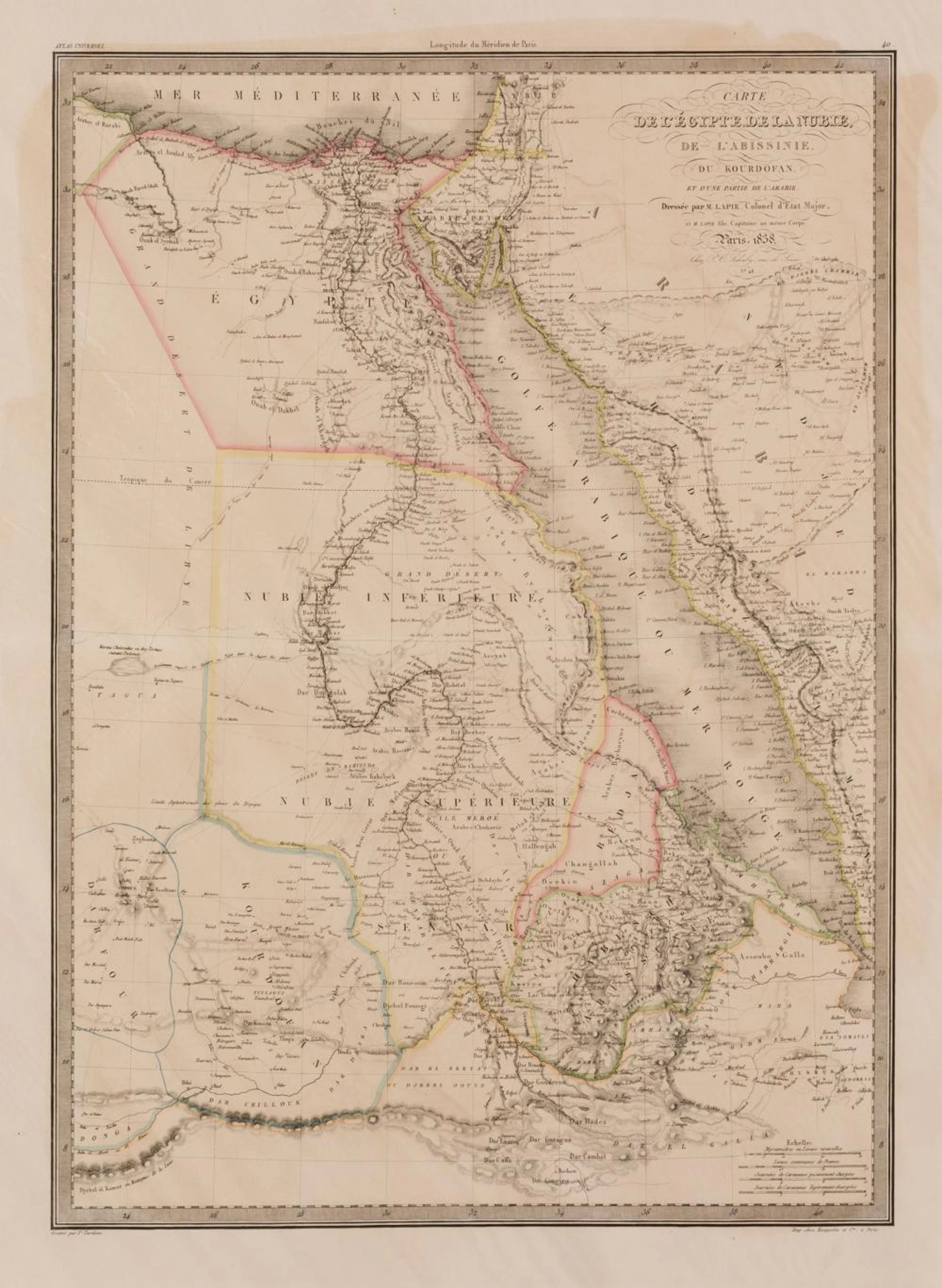 PIERRE ANTOINE TARDIEU France (1784 / 1869) "Map of Egypt