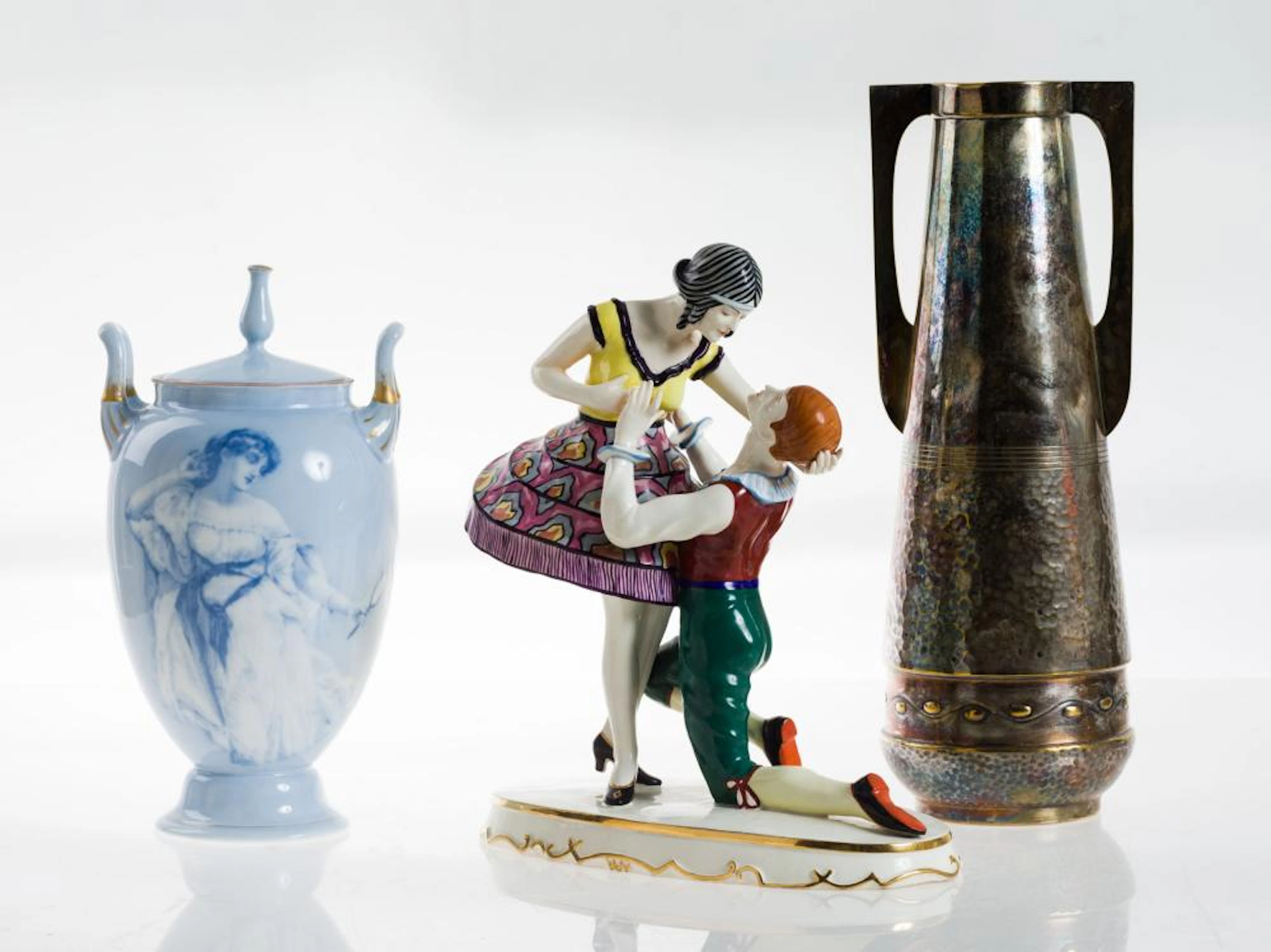 Modernist silver metal vase, Vienna, circa 1900