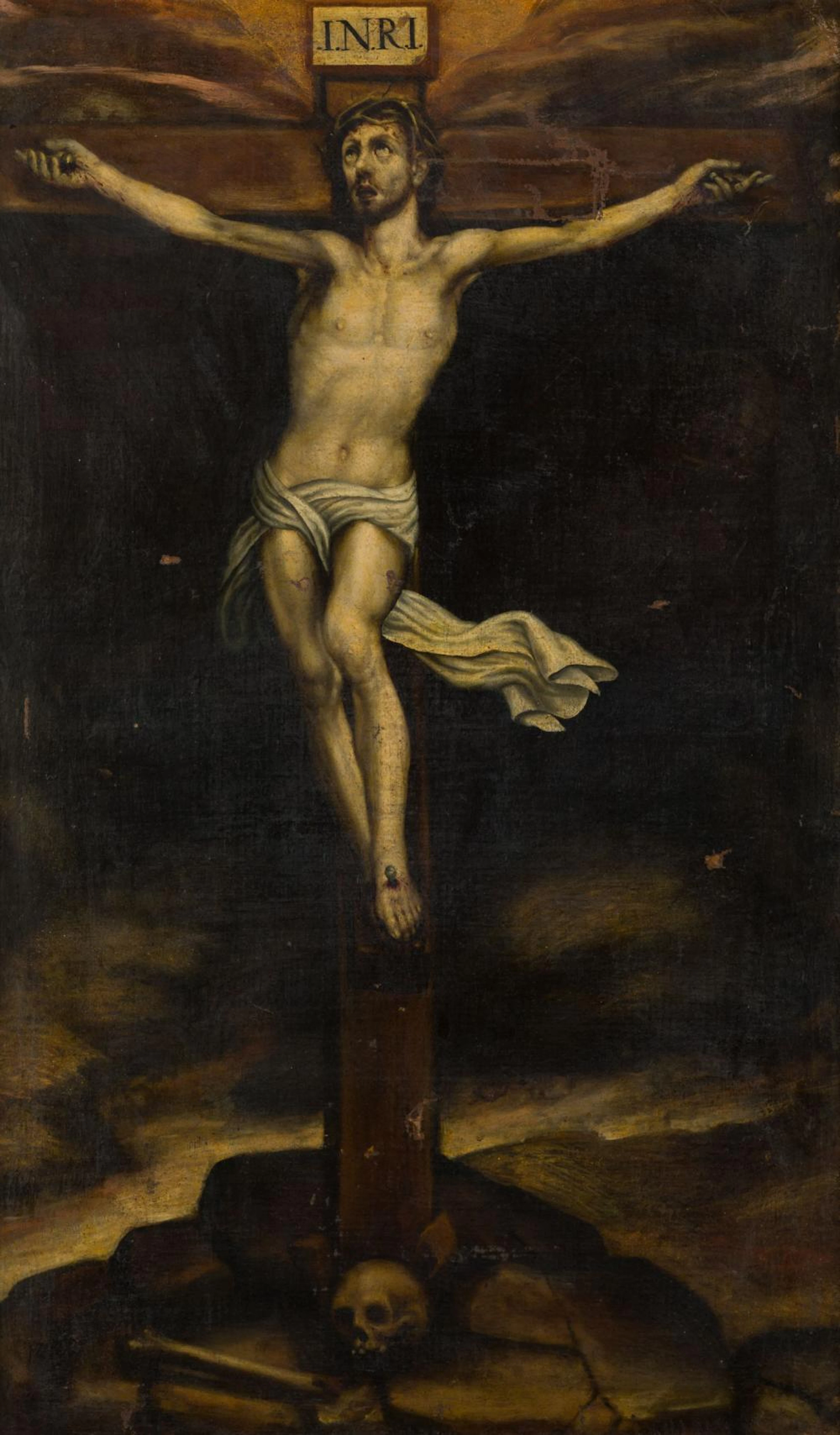 FOLLOWER OF EL GRECO (17th century) "Crucified Christ"