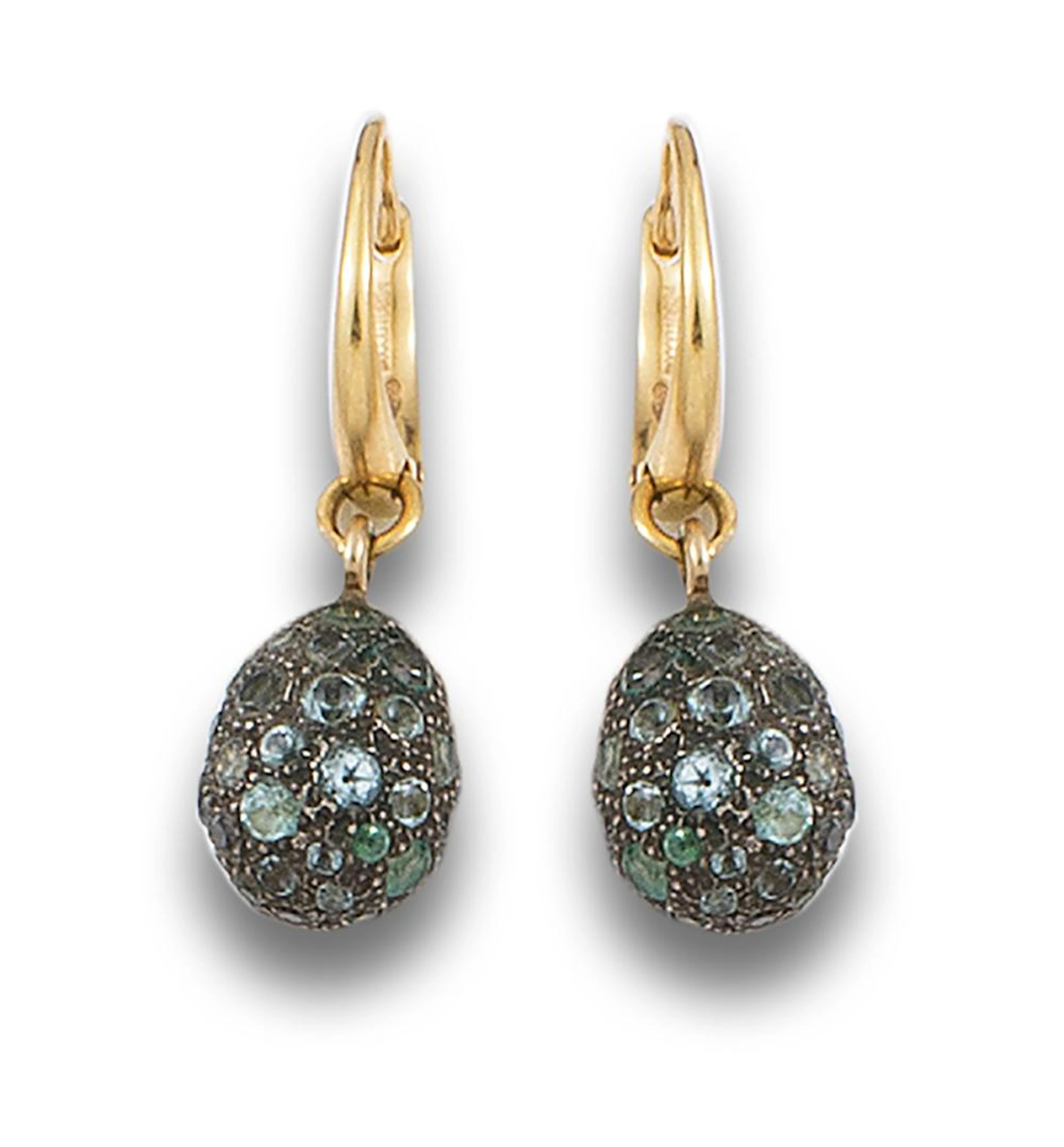 SIGNED POMELLATO TOPAZ EARRINGS, IN GOLD AND SILVER