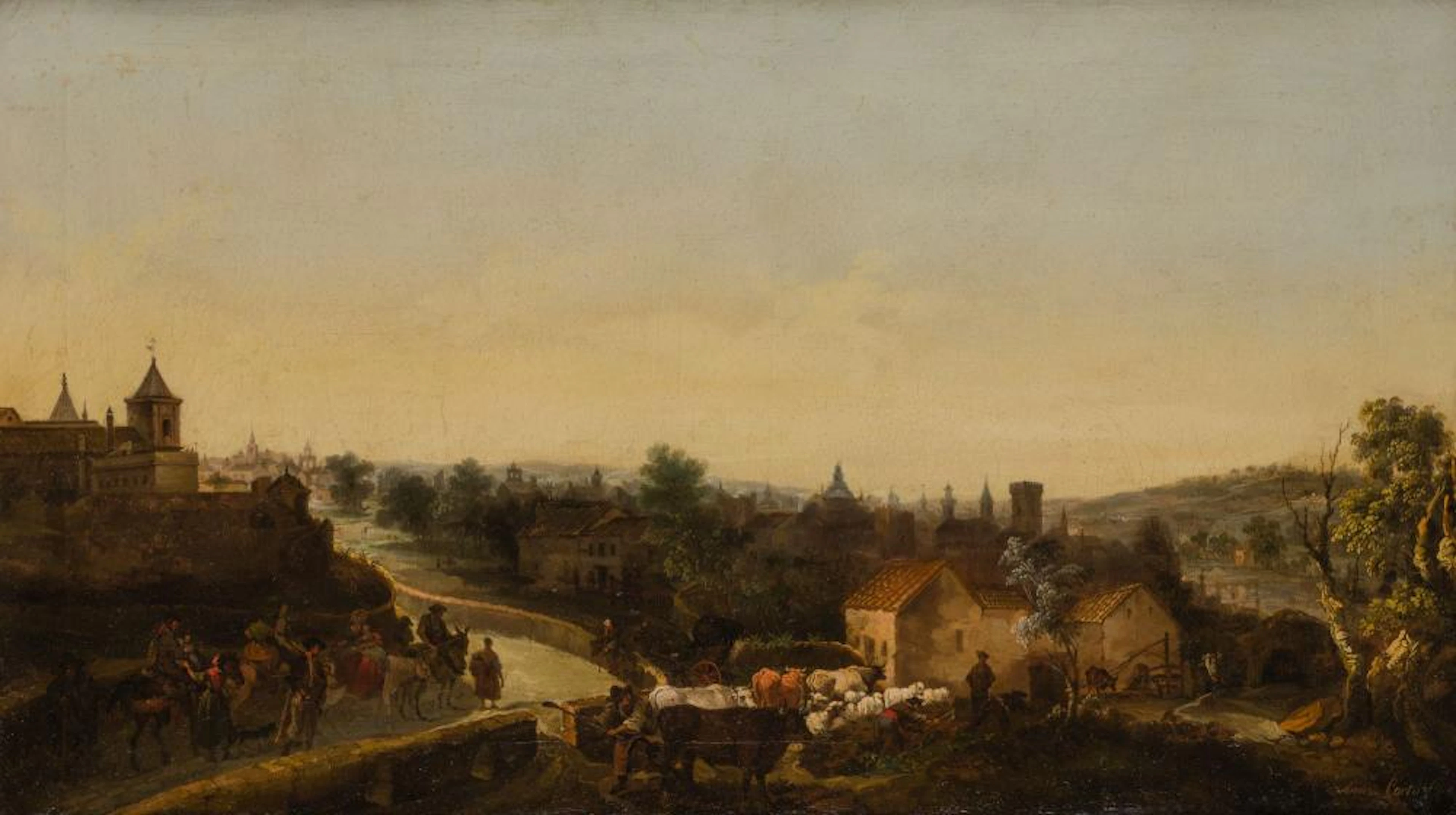 ANDRES CORTES Y AGUILAR Seville (1810 / 1879) "Landscape...