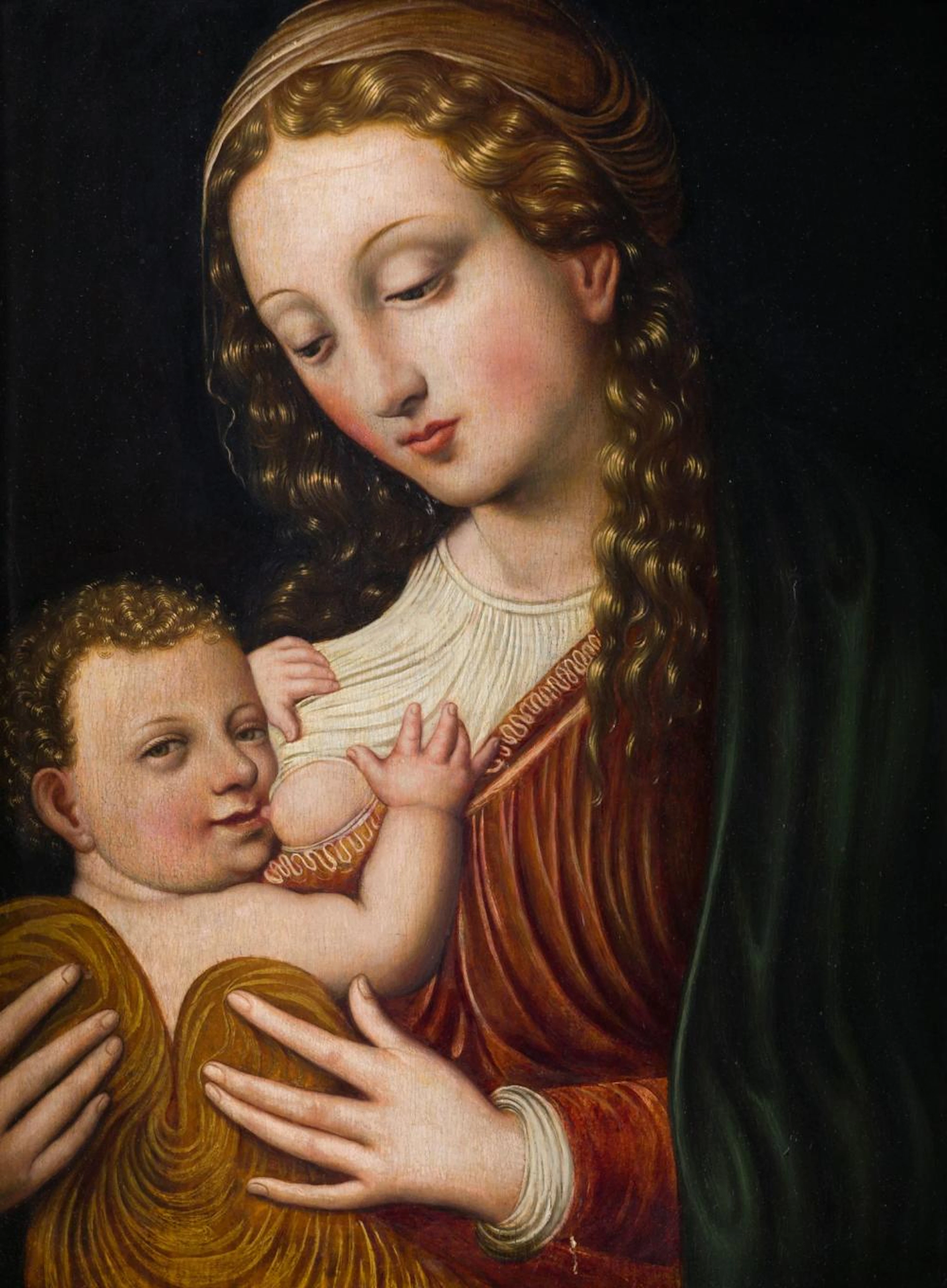 FOLLOWER OF JOOS VAN CLEVE (16th century) "Virgin of the Milk"